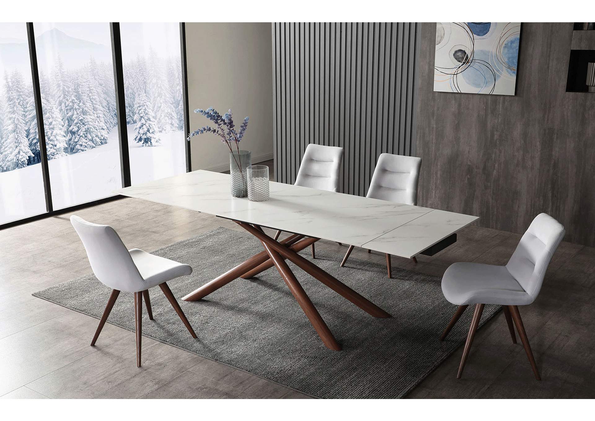 9063 Dining Table with 1313 Chairs SET,ESF Wholesale Furniture