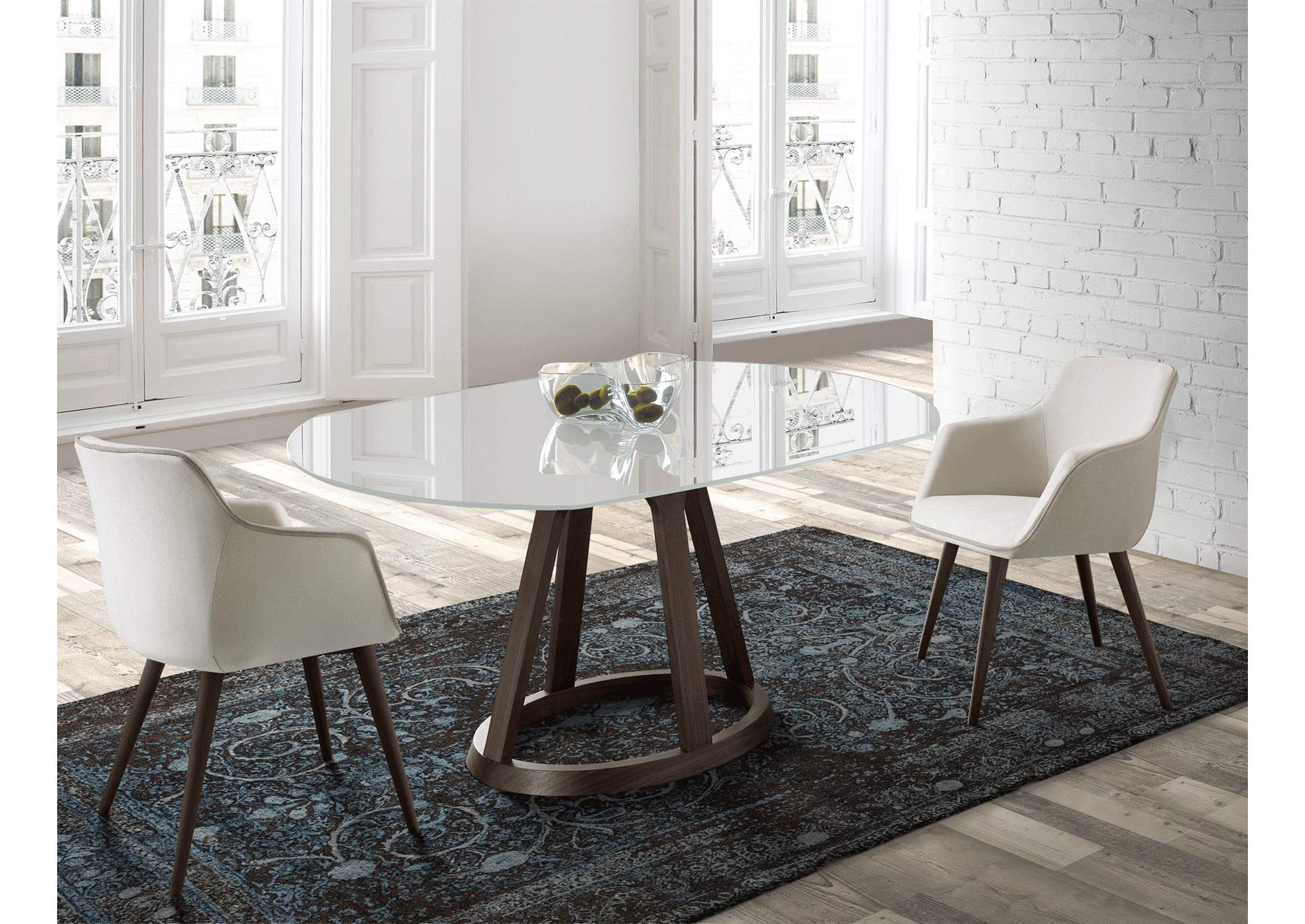 White, Special Order Colors, Brown/Wenge/Walnut, Grey/Silver Alice Dining Table+4 Chairs(Sold As Set Only !!),ESF Wholesale Furniture