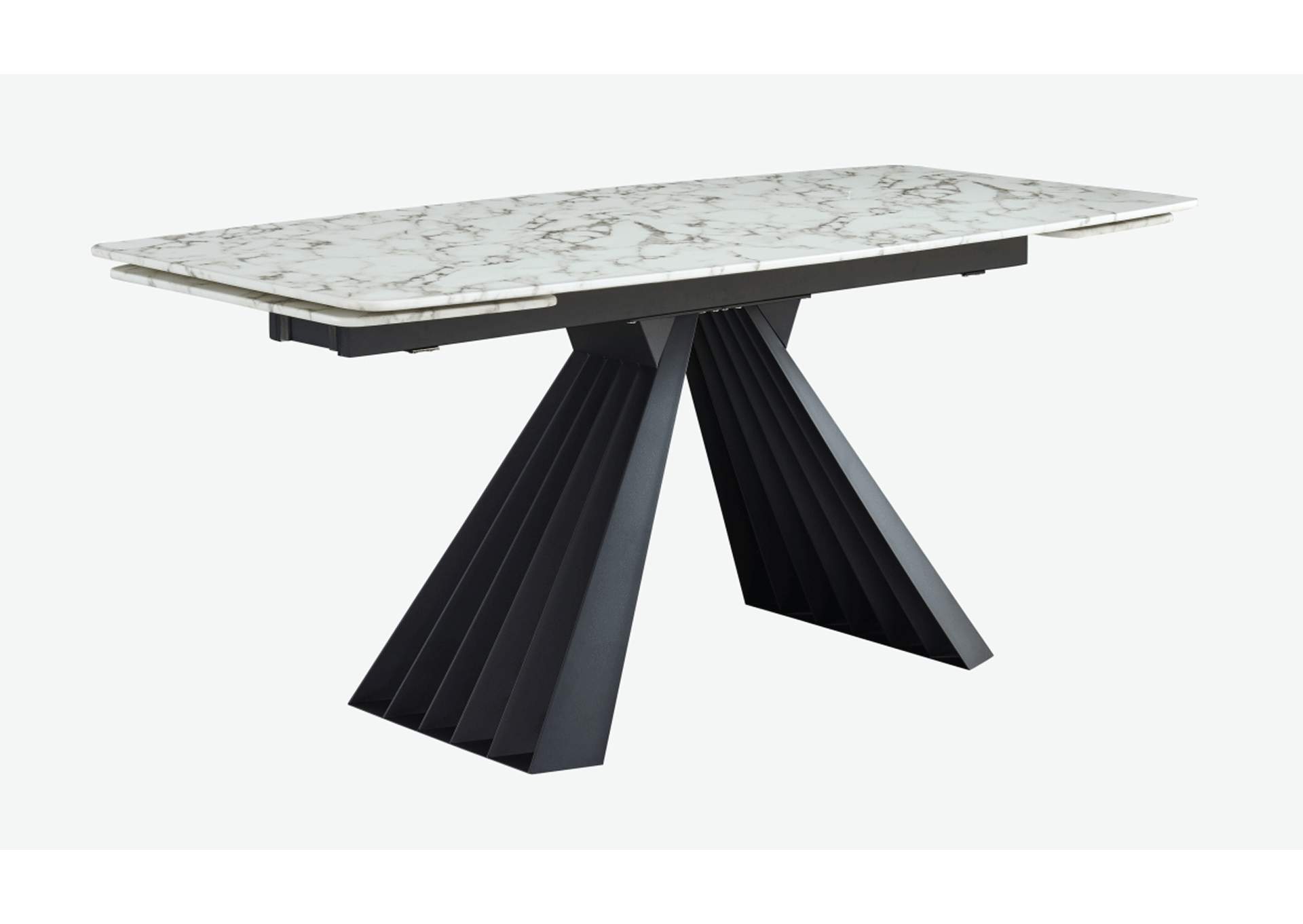 White, Grey/Silver, Marble  152 Dining Table W/Extension,ESF Wholesale Furniture