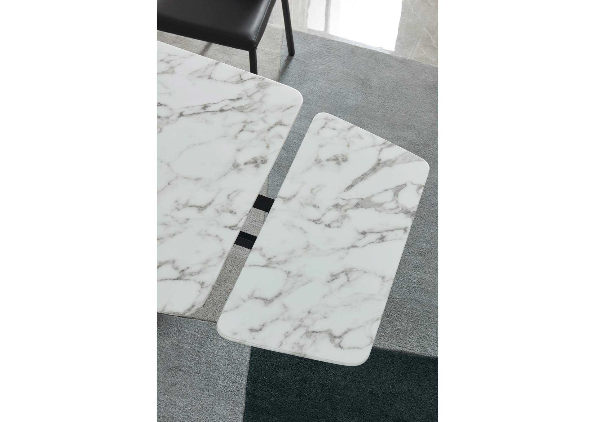 White, Grey/Silver, Marble  152 Dining Table W/Extension,ESF Wholesale Furniture