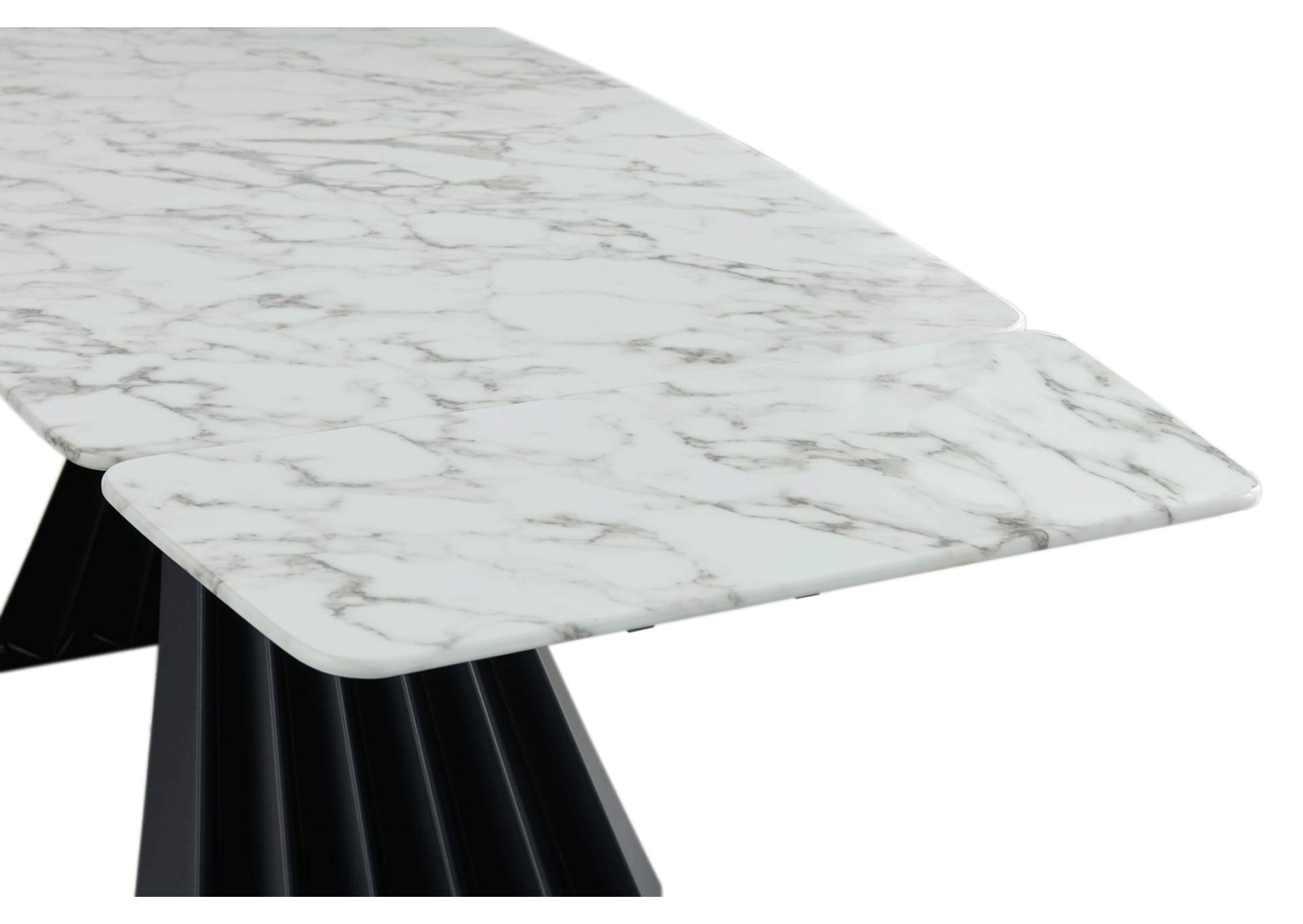 White, Grey/Silver, Marble  152 Dining Table W/Extension,ESF Wholesale Furniture