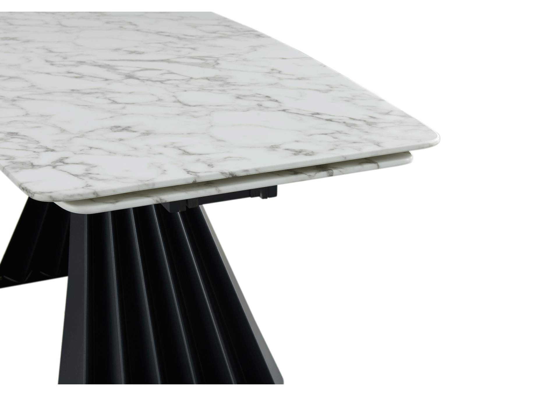 White, Grey/Silver, Marble  152 Dining Table W/Extension,ESF Wholesale Furniture