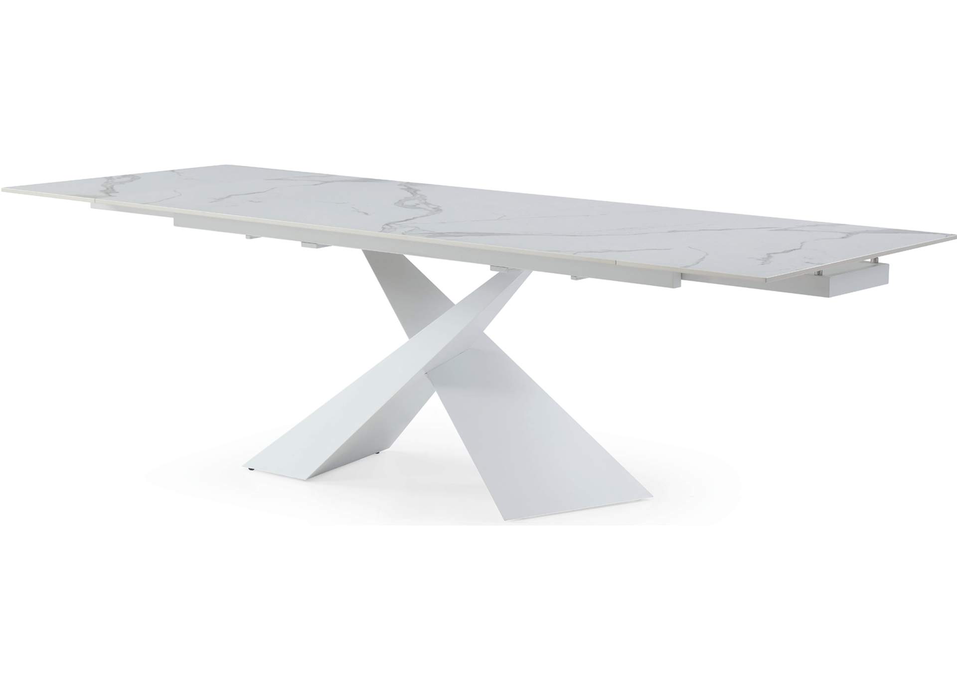 9113 Dinning Table White W - Extended SET,ESF Wholesale Furniture