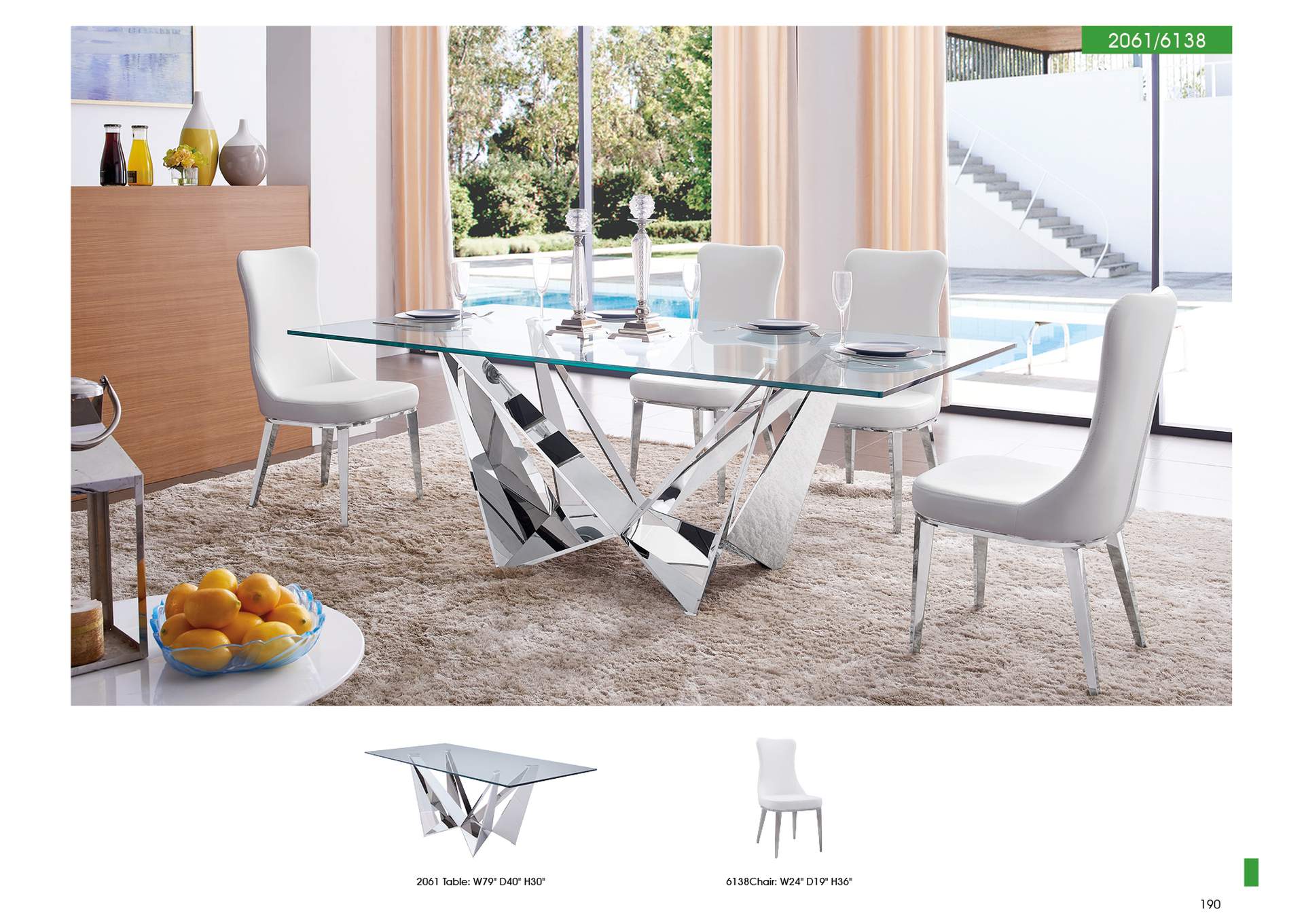 2061 Modern Dining Table with Fixed Top,ESF Wholesale Furniture