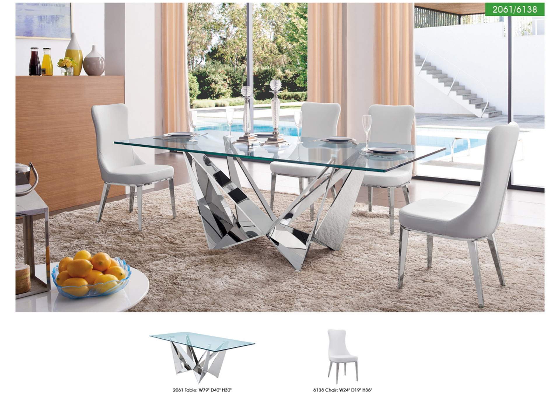 2061 Table And 6138 Chairs SET,ESF Wholesale Furniture