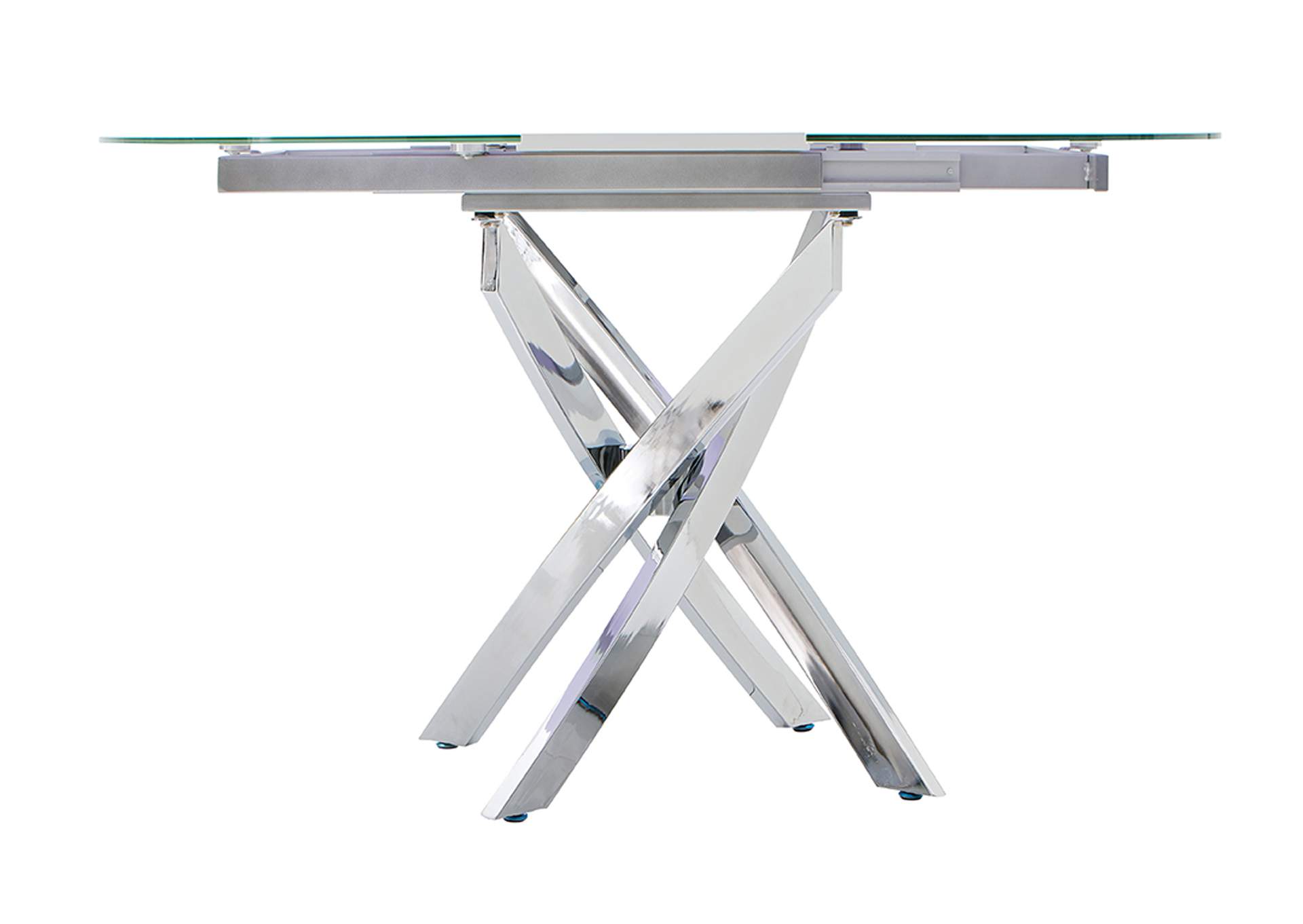 White, Grey/Silver 2303 Table W/Extension,ESF Wholesale Furniture