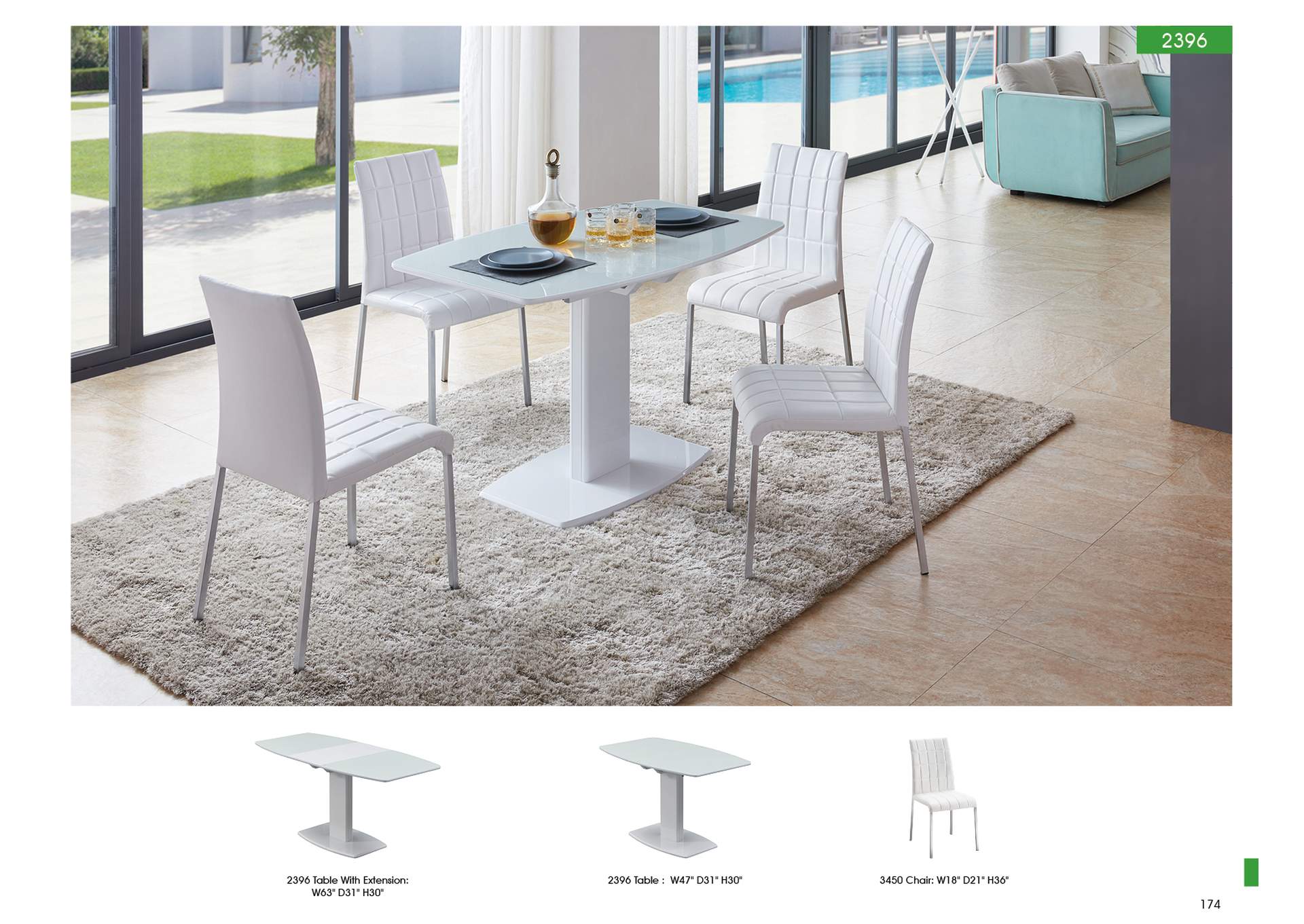 White 2396 Dining Table,ESF Wholesale Furniture