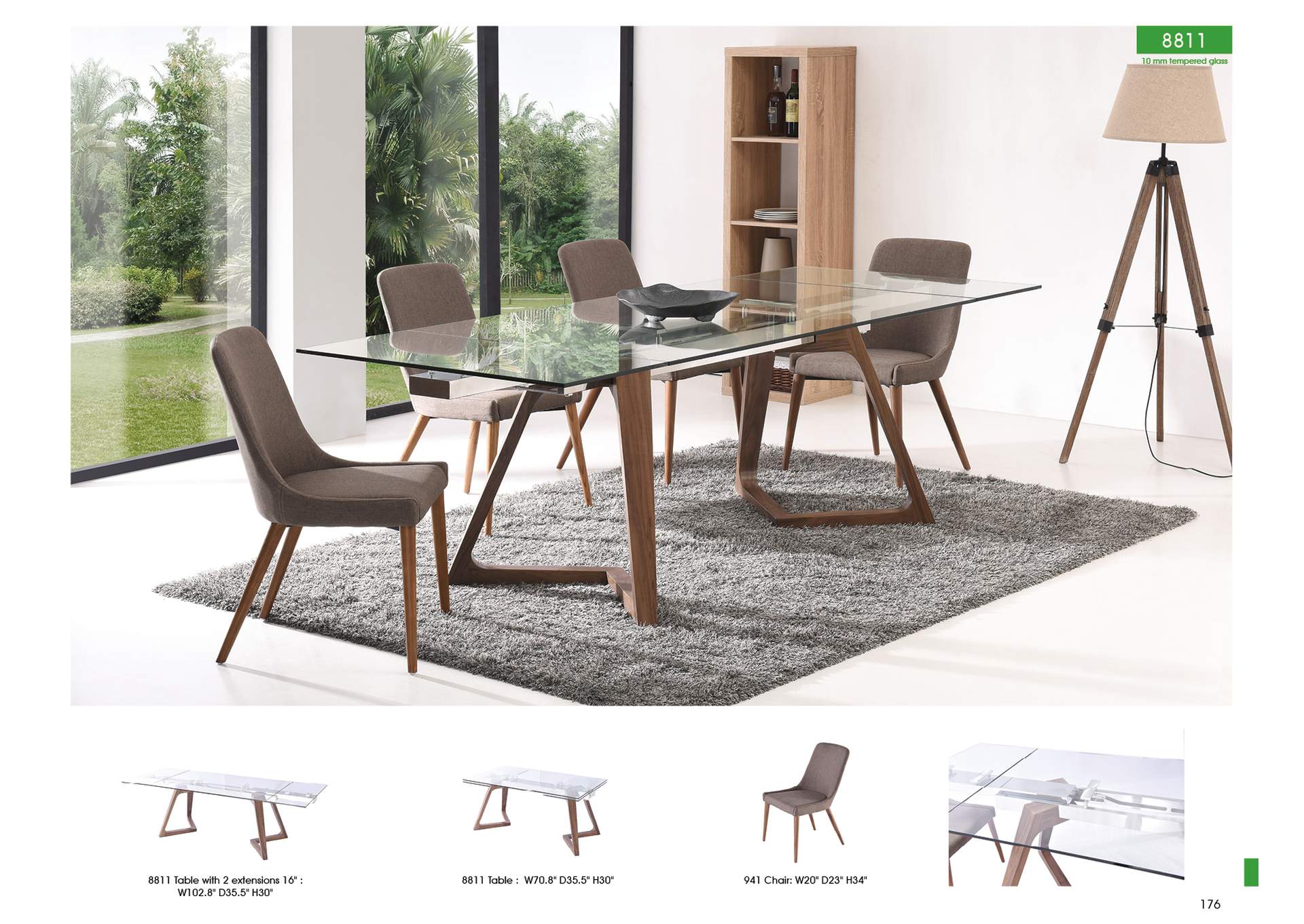 Brown/Wenge/Walnut 8811 Dining Table,ESF Wholesale Furniture