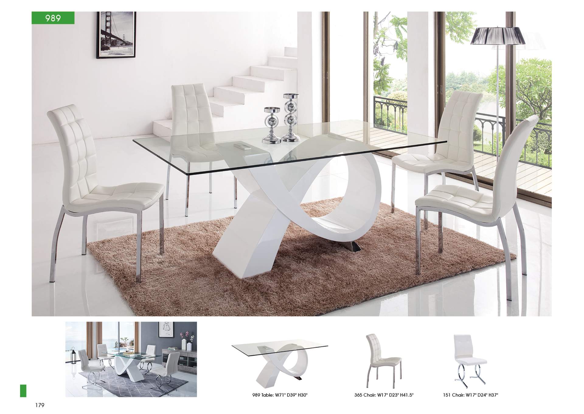 White 989 Table,ESF Wholesale Furniture