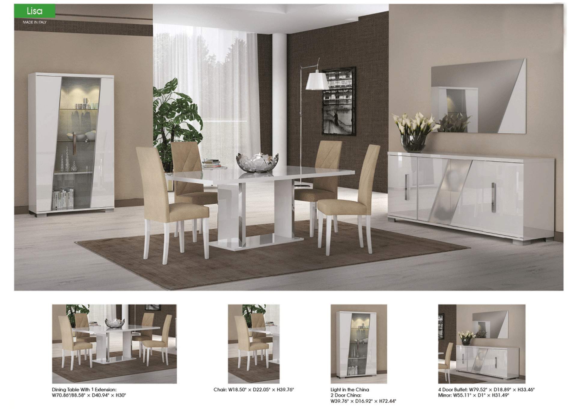 Lisa Dining Room, Italy SET,ESF Wholesale Furniture