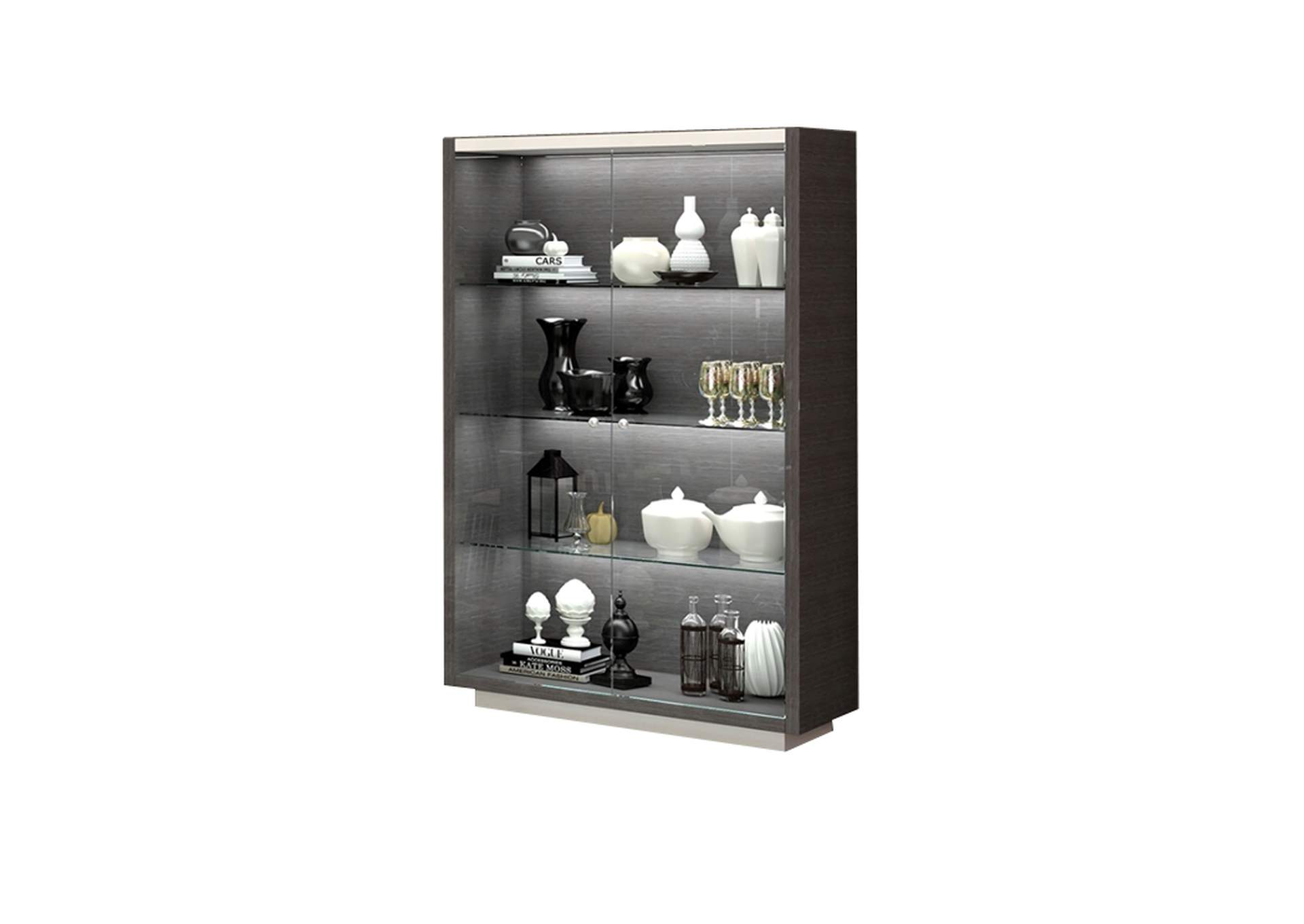 White, Brown/Wenge/Walnut, Grey/Silver Mangano 2 Door China,ESF Wholesale Furniture