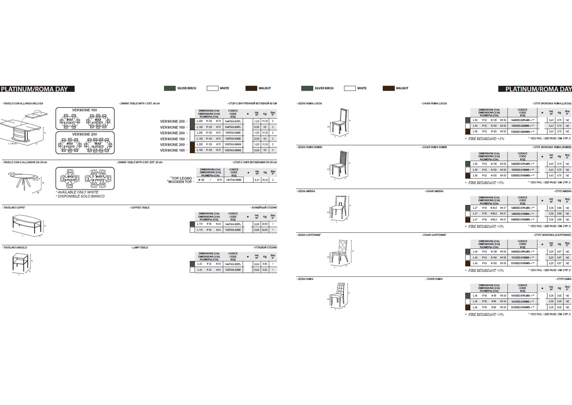 Roma Dining White, Italy SET,ESF Wholesale Furniture