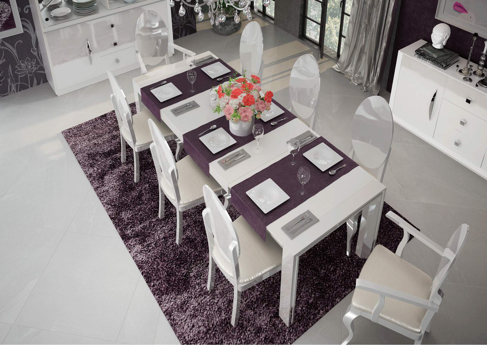 Carmen White Dining Table SET,ESF Wholesale Furniture