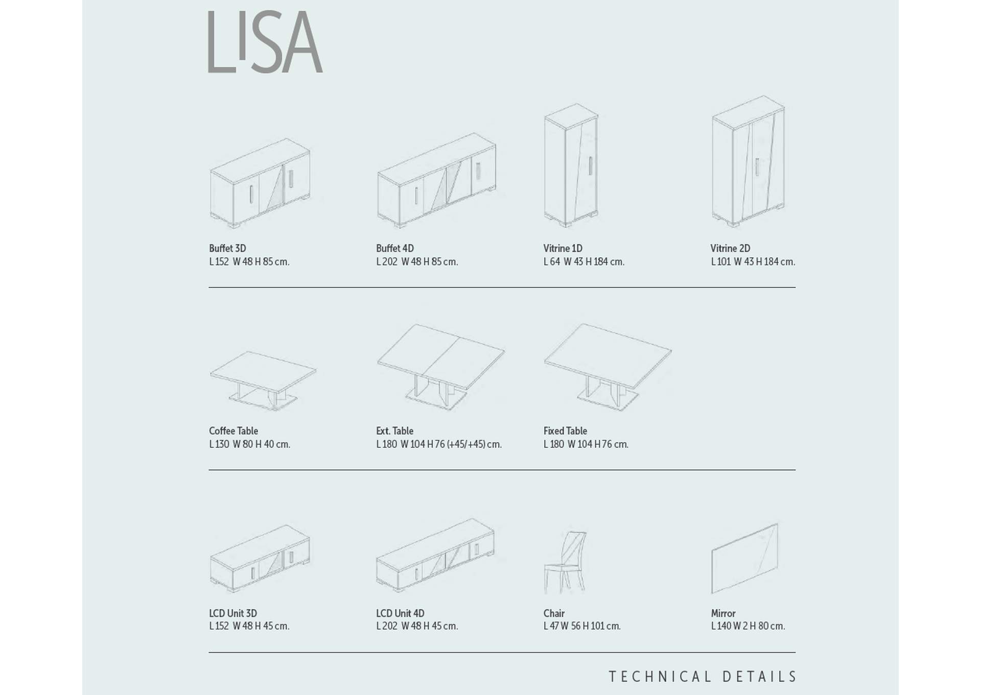 Lisa Dining Room, Italy SET,ESF Wholesale Furniture