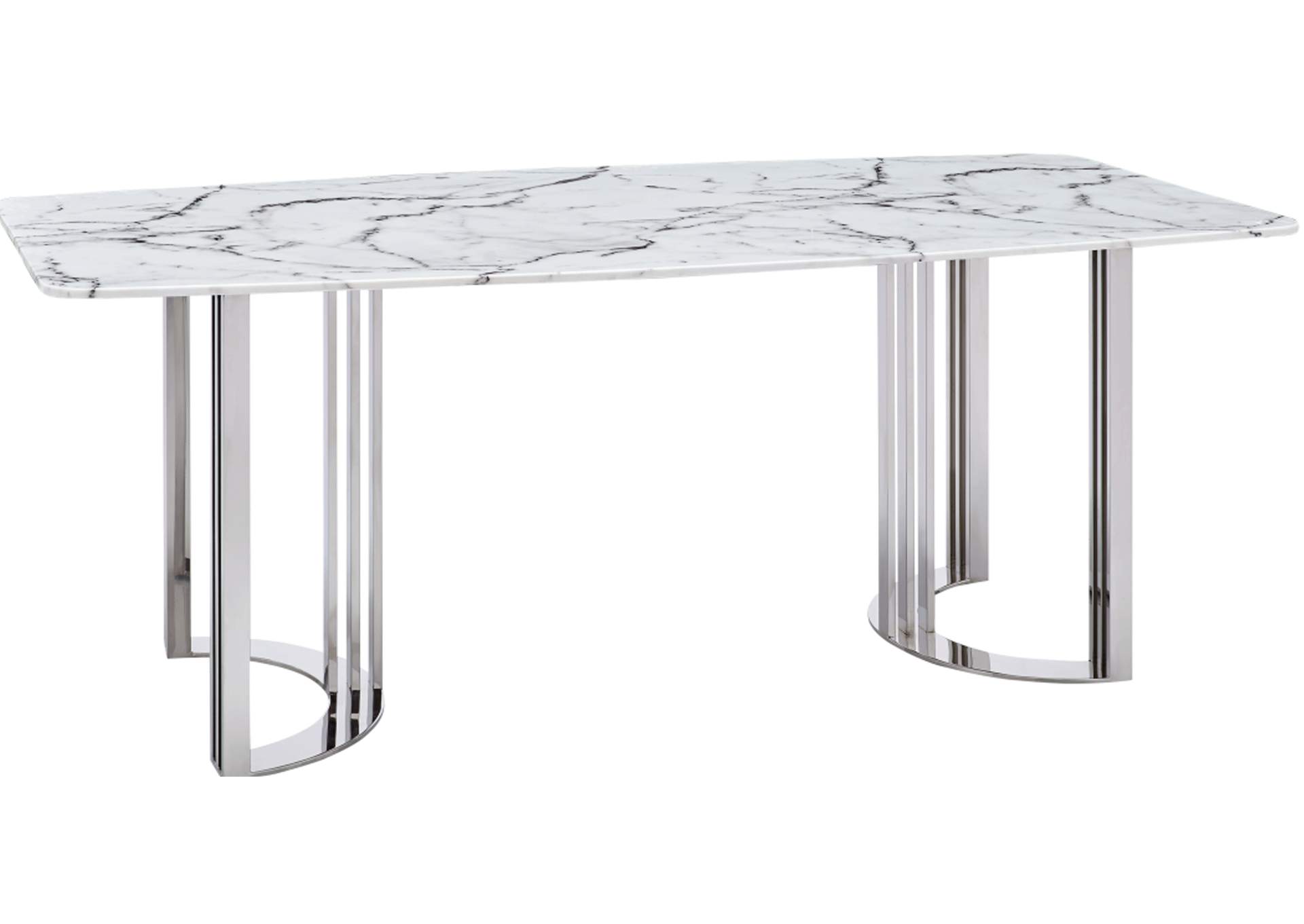 131 Silver Marble Dining Table SET,ESF Wholesale Furniture