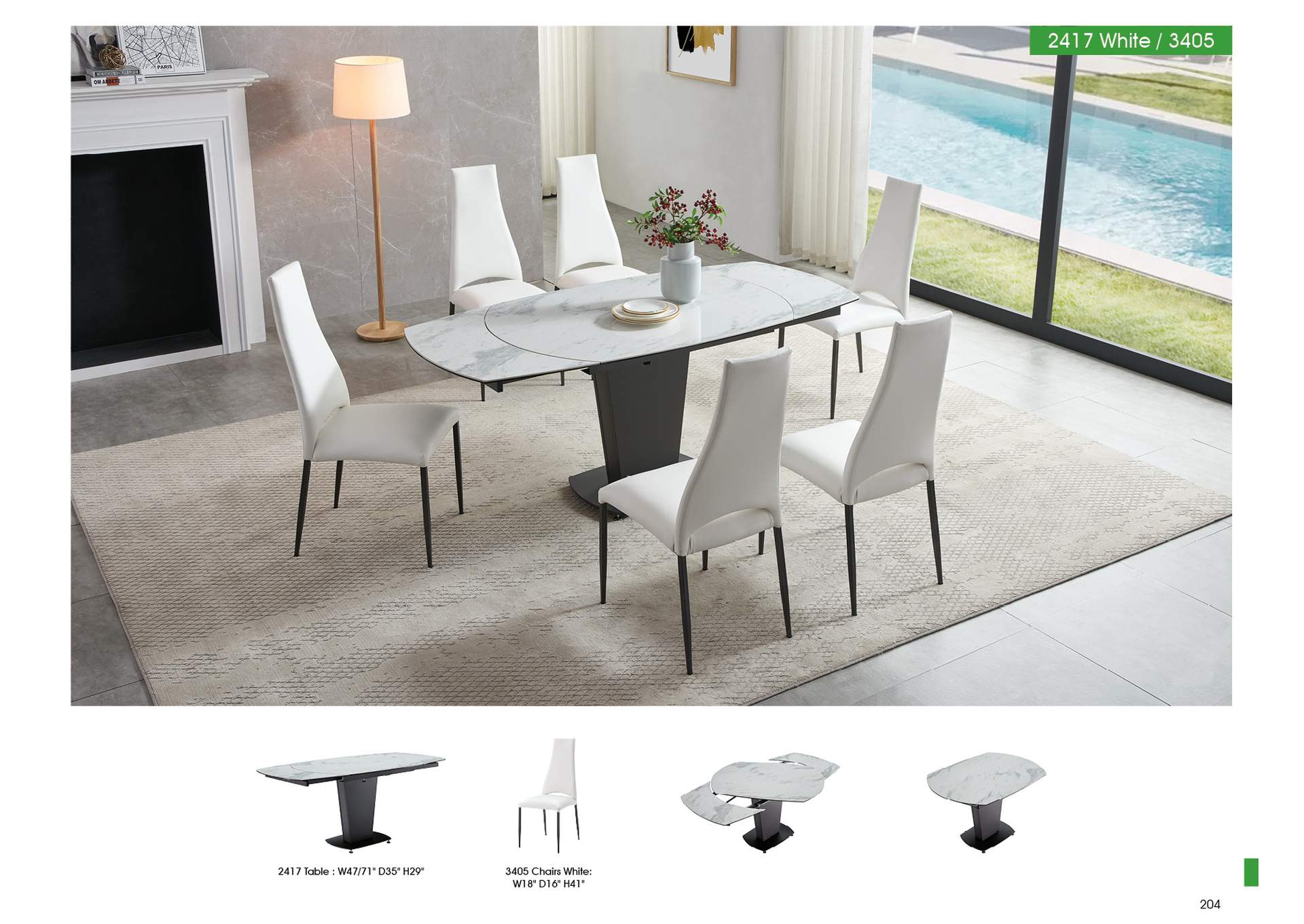 2417 Dining Table White,ESF Wholesale Furniture