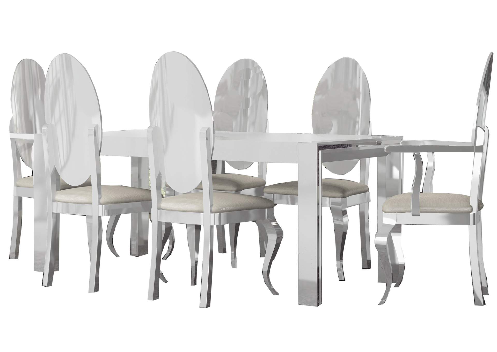 Carmen White Dining Table SET,ESF Wholesale Furniture