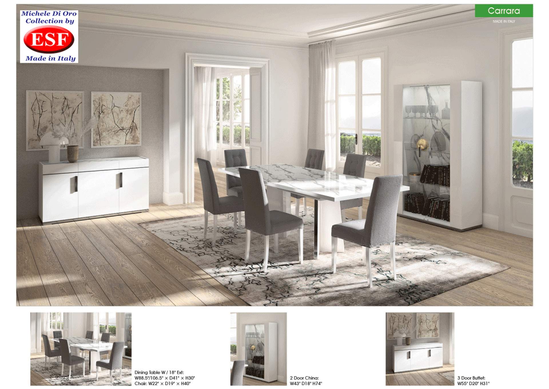 Carrara Dining Table SET,ESF Wholesale Furniture