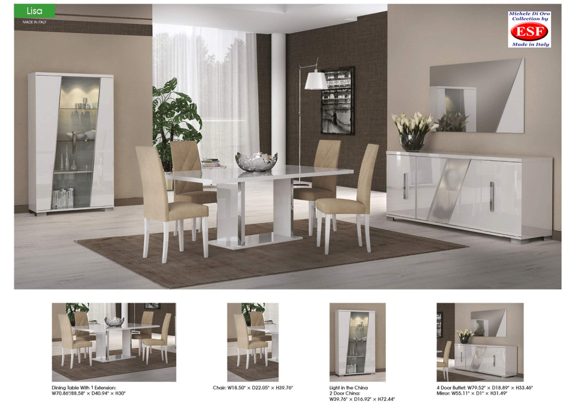 Lisa Dining Table, Italy SET,ESF Wholesale Furniture