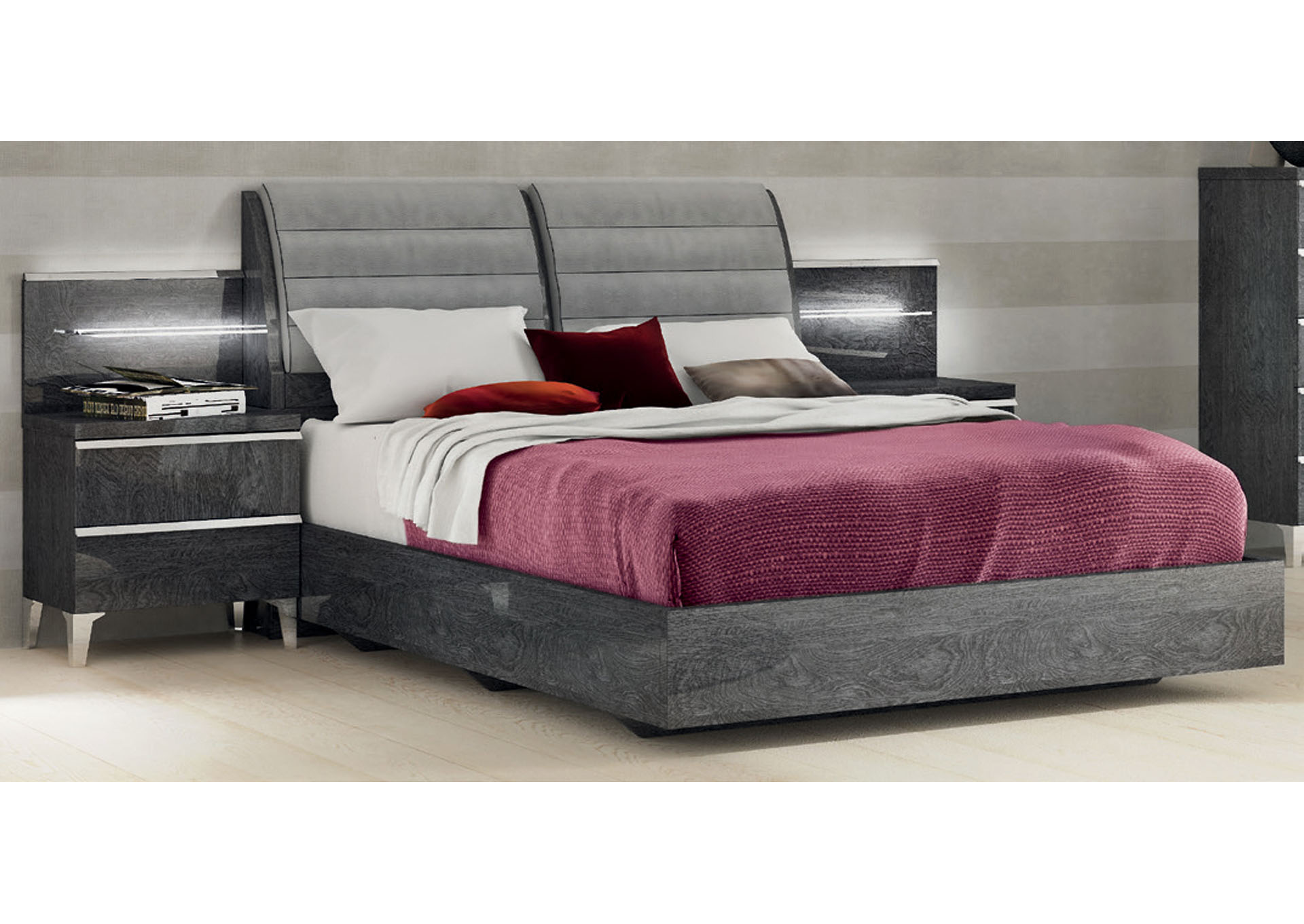 Elite Grey Queen Size Bed,ESF Wholesale Furniture