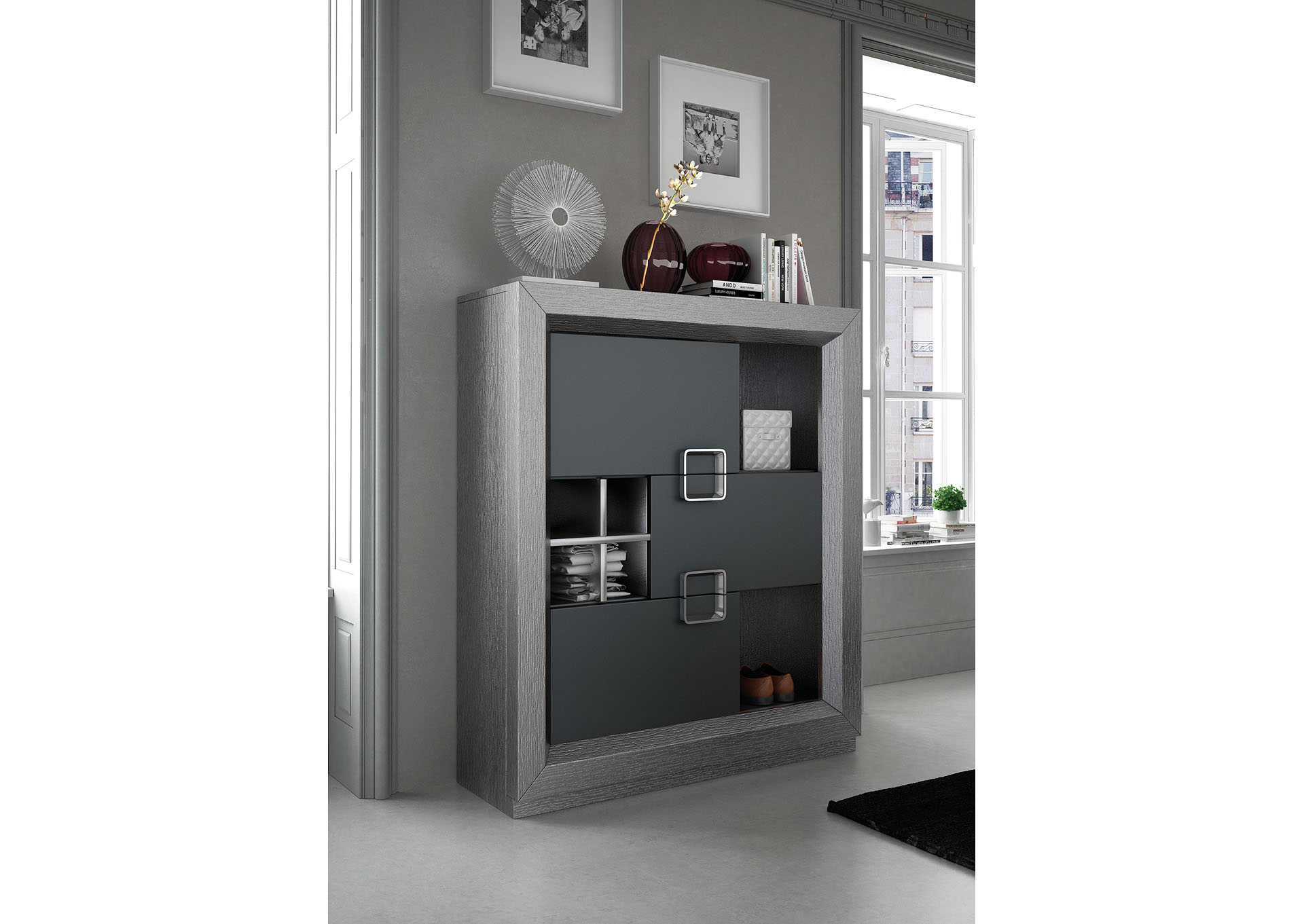 Enzo Grey Enzo Display 3 Doors Module,ESF Wholesale Furniture