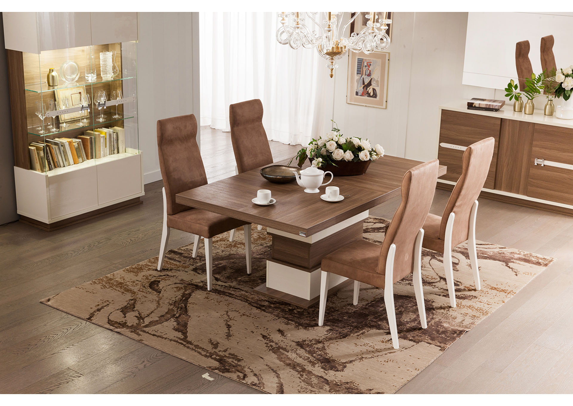 Evolution Beige & Walnut Dining Chair,ESF Wholesale Furniture