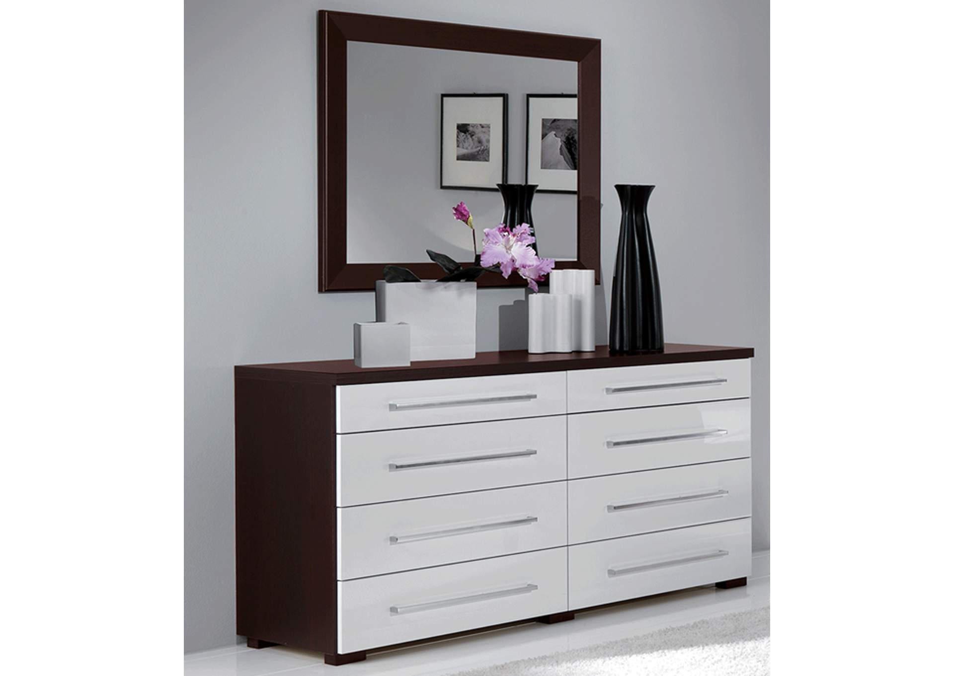 White, Brown/Wenge/Walnut Luxury Double Dresser,ESF Wholesale Furniture