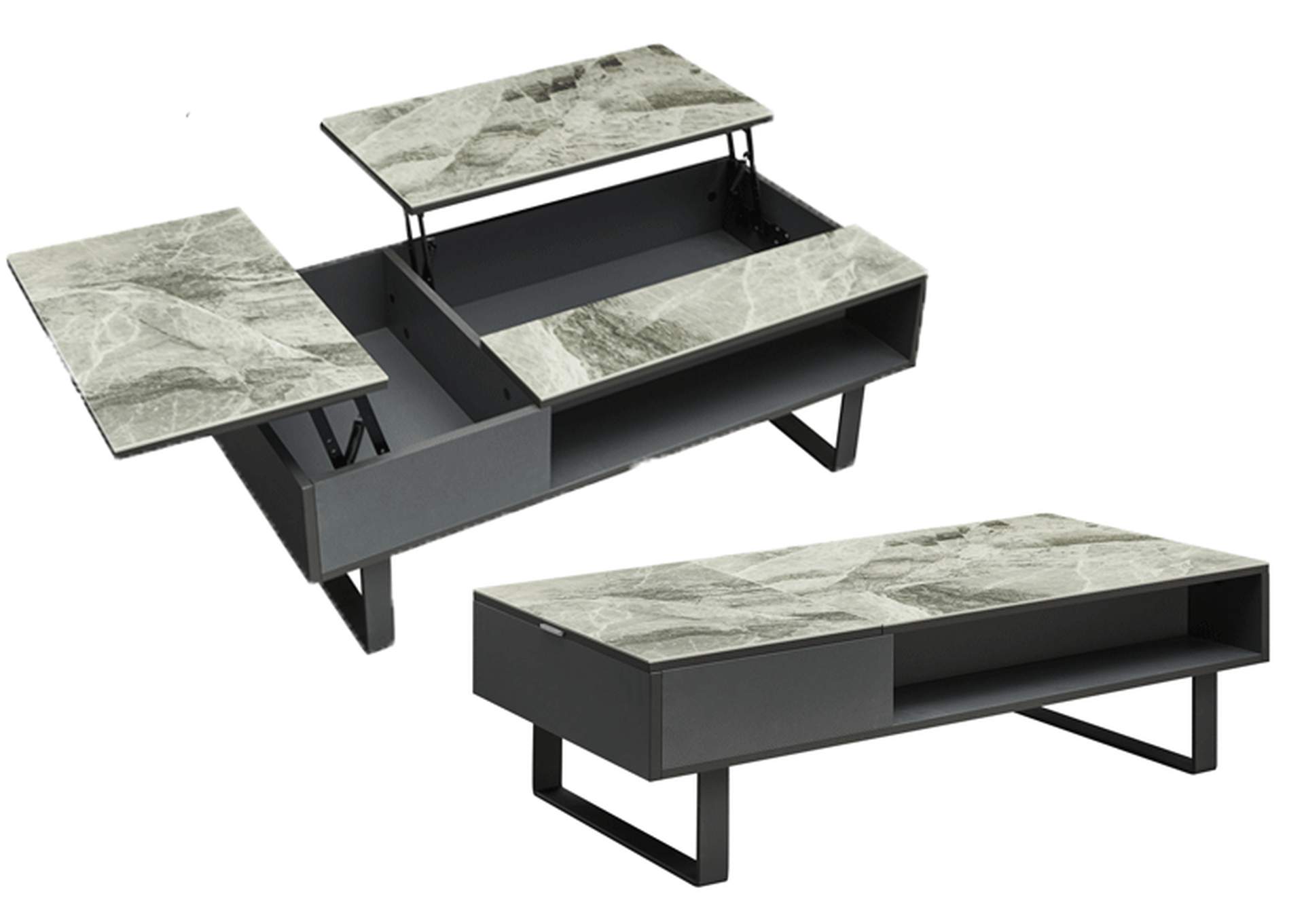 1388 Coffee Table with Storage Grey SET,ESF Wholesale Furniture