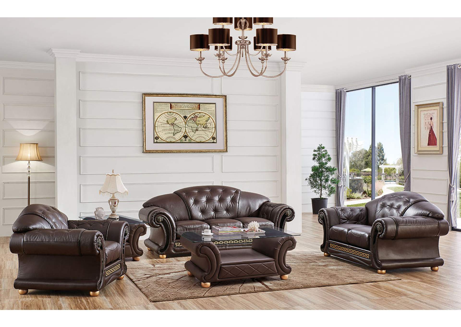 Apolo Brown Coffee Table SET,ESF Wholesale Furniture