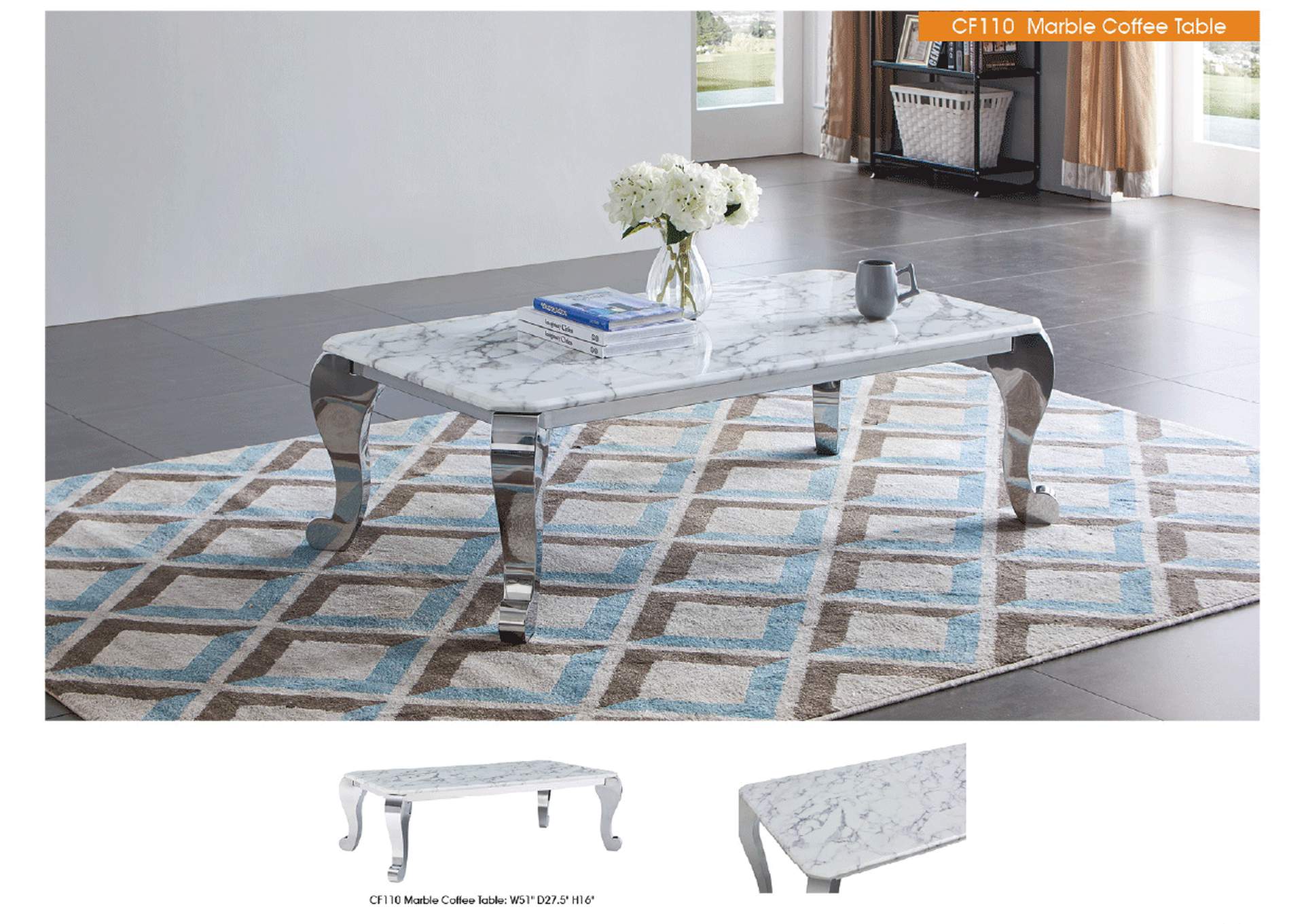 Cf110 Marble Coffee Table SET,ESF Wholesale Furniture