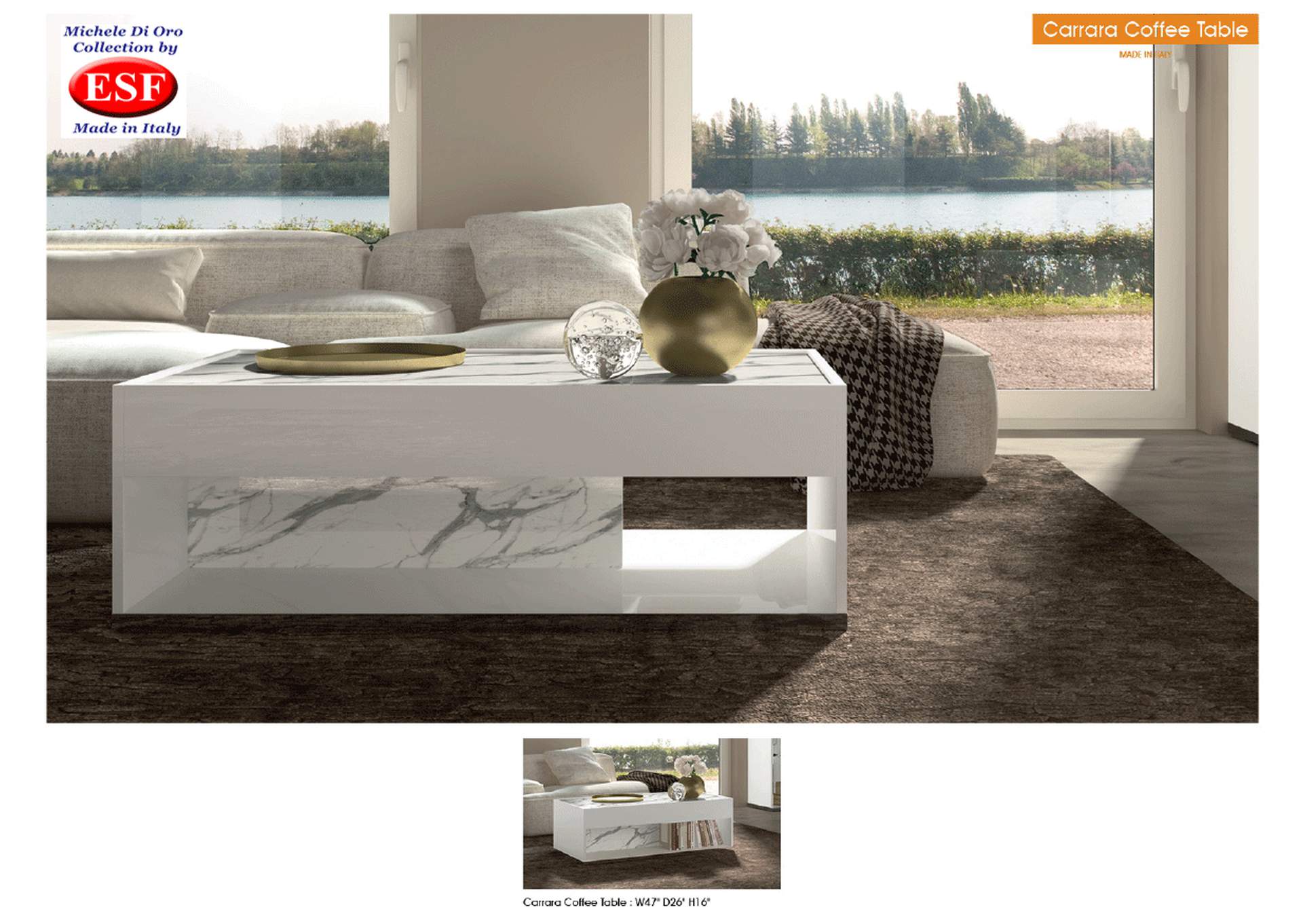 Carrara Coffee Table SET,ESF Wholesale Furniture