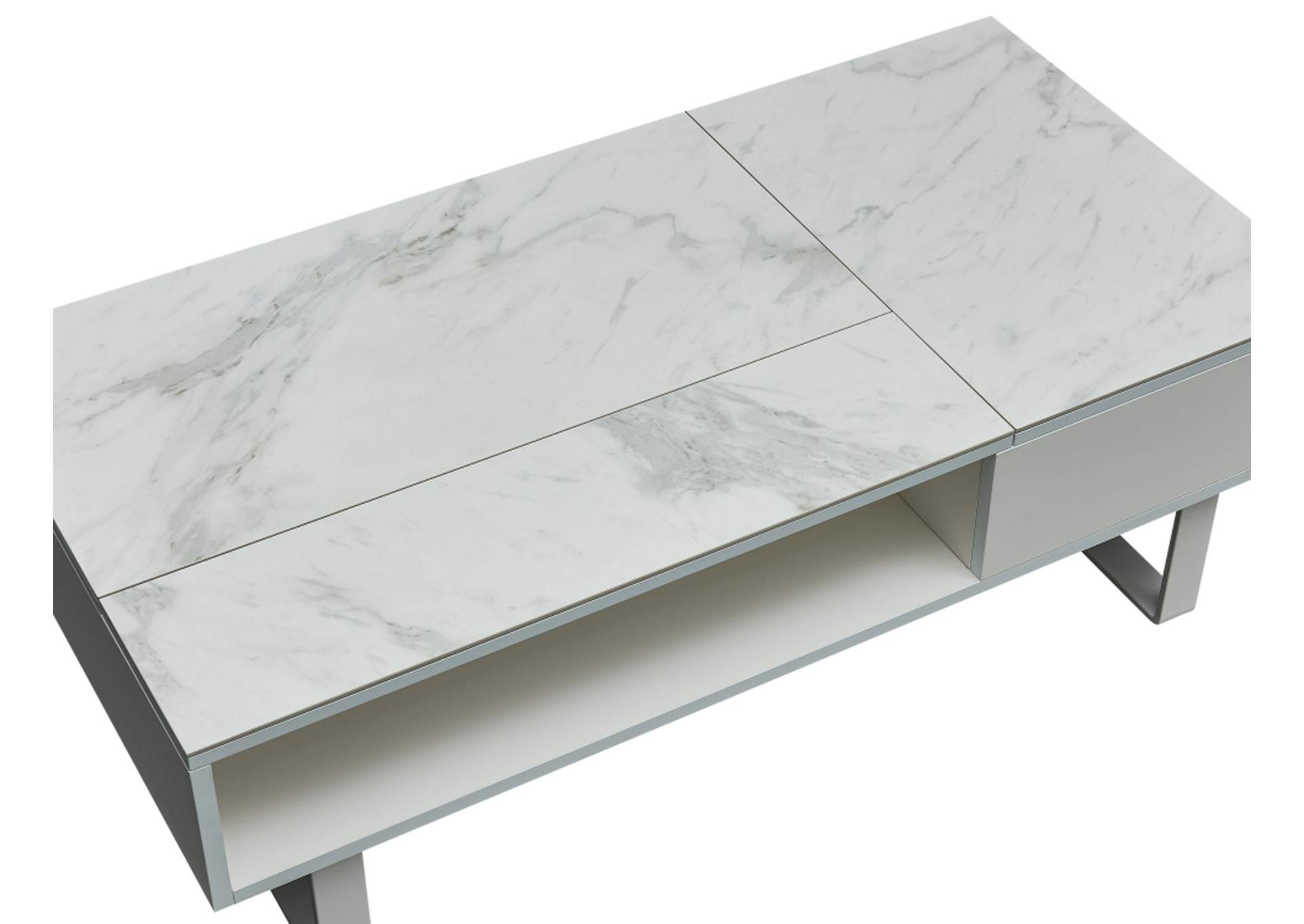 1388 Coffee Table with Storage White SET,ESF Wholesale Furniture