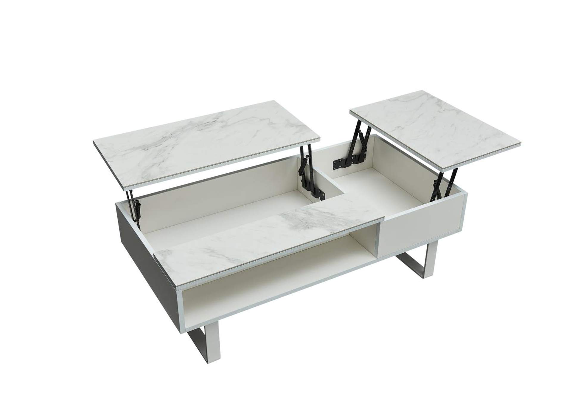 1388 Coffee Table with Storage White SET,ESF Wholesale Furniture