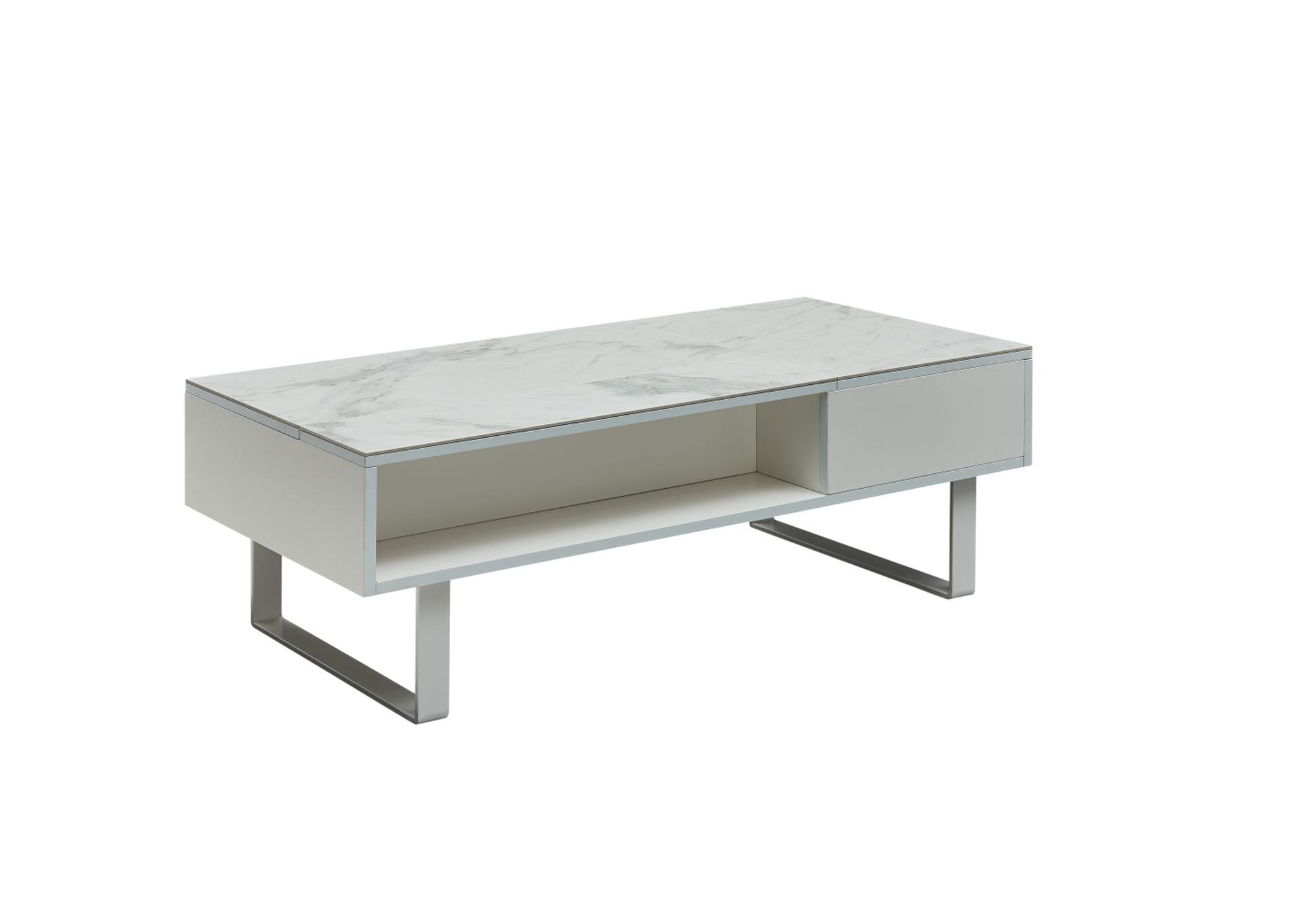 1388 Coffee Table with Storage White SET,ESF Wholesale Furniture