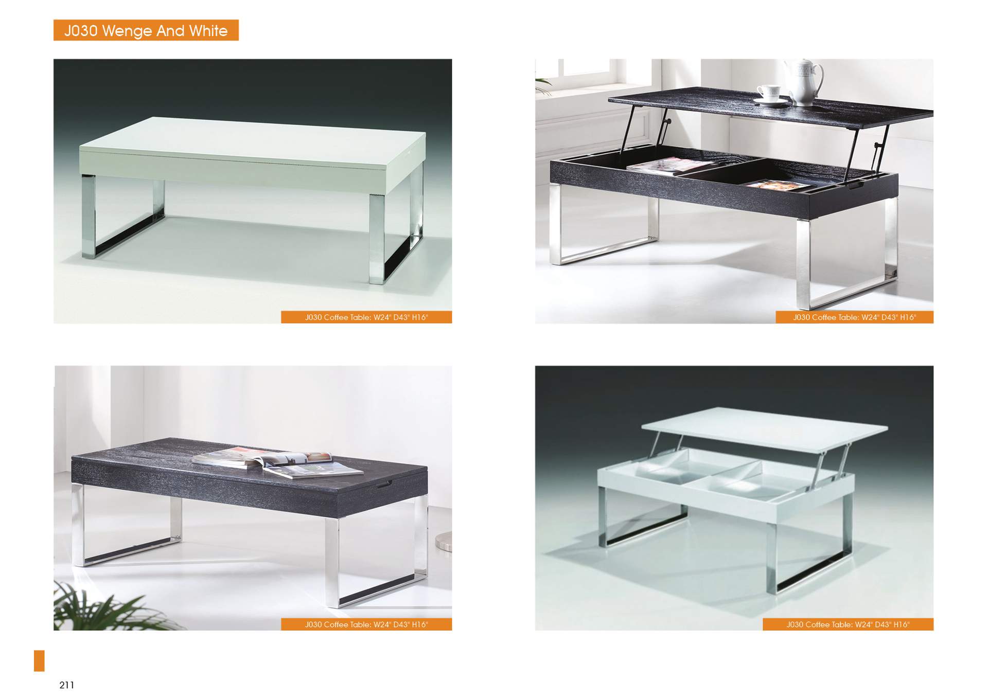 White, Grey/Silver J030 White Coffee Table,ESF Wholesale Furniture