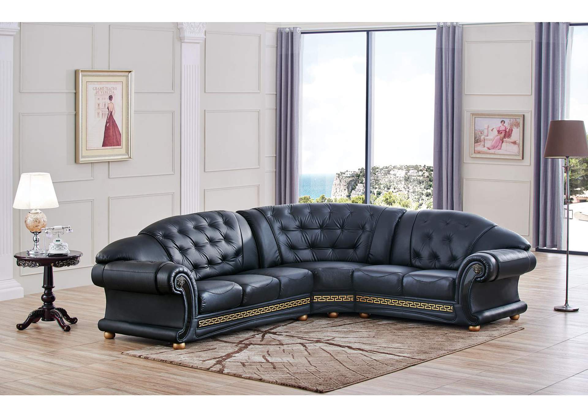 Apolo Sectional Black SET,ESF Wholesale Furniture