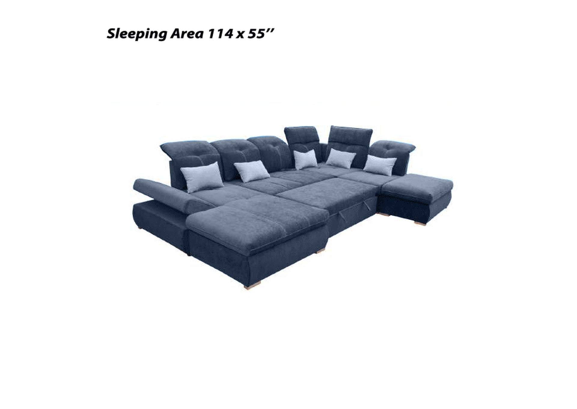 Opera Sectional Left with Bed And Storage SET,ESF Wholesale Furniture