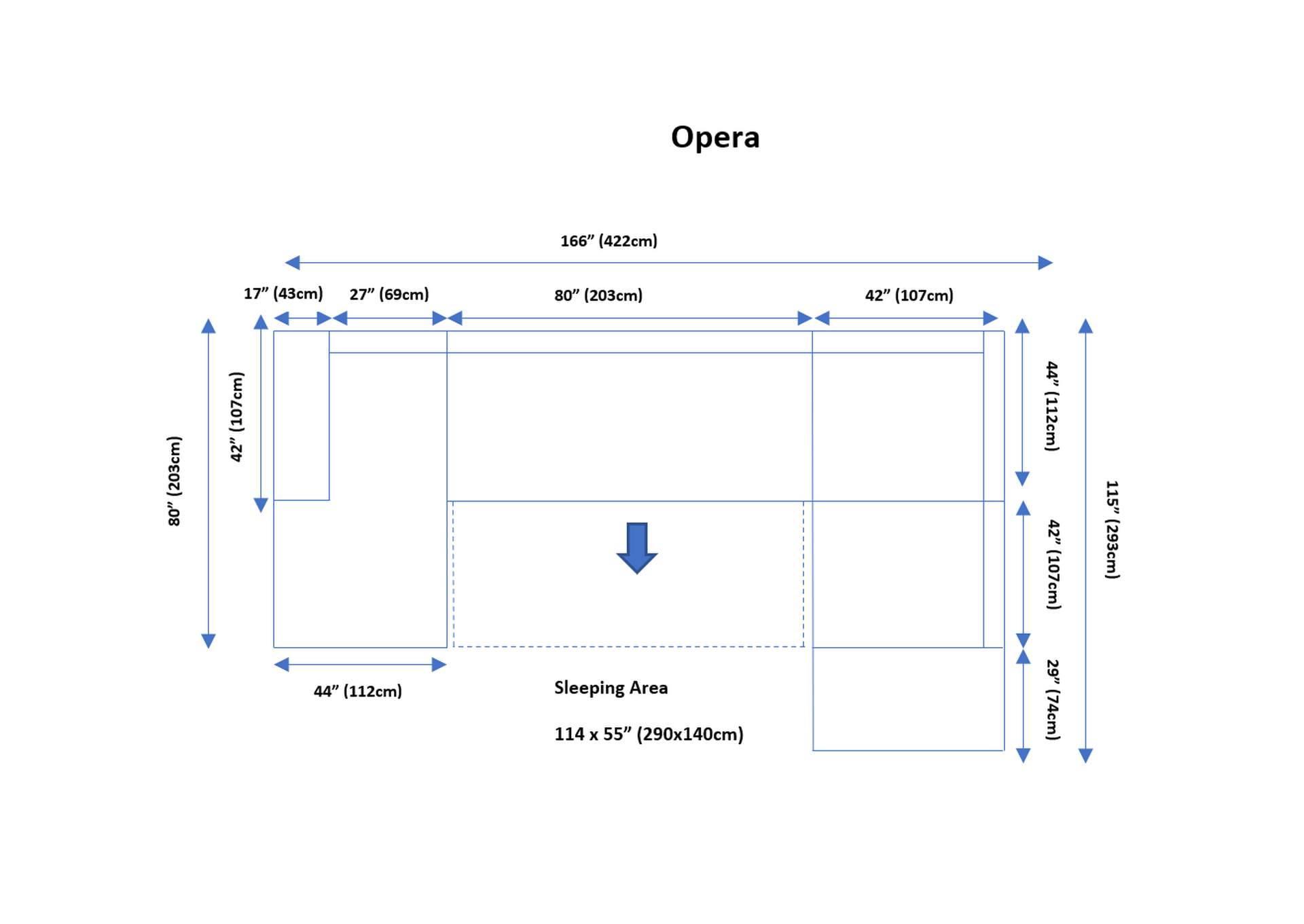 Opera Sectional Left with Bed And Storage SET,ESF Wholesale Furniture