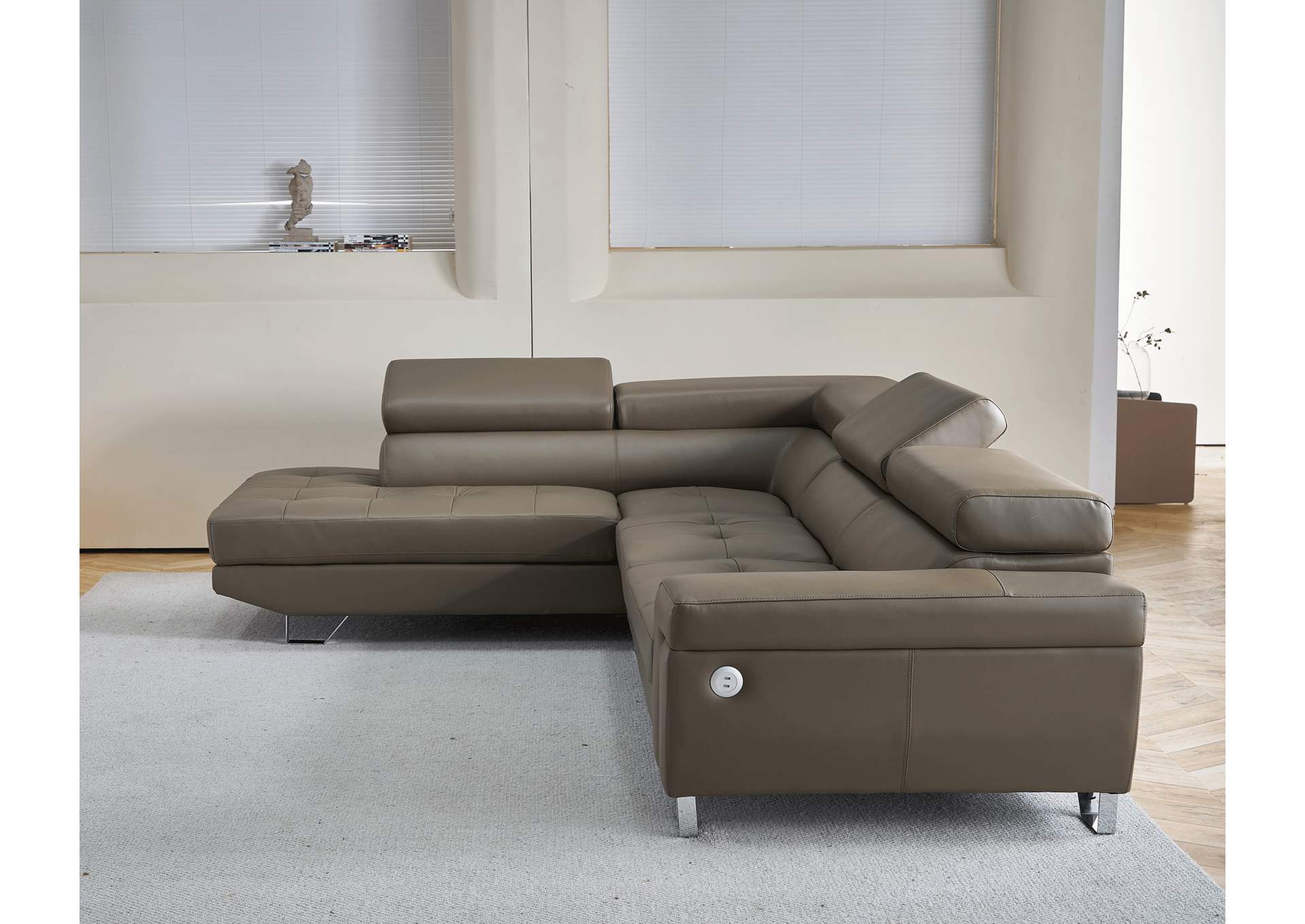 1807 Sectional Left Taupe SET,ESF Wholesale Furniture