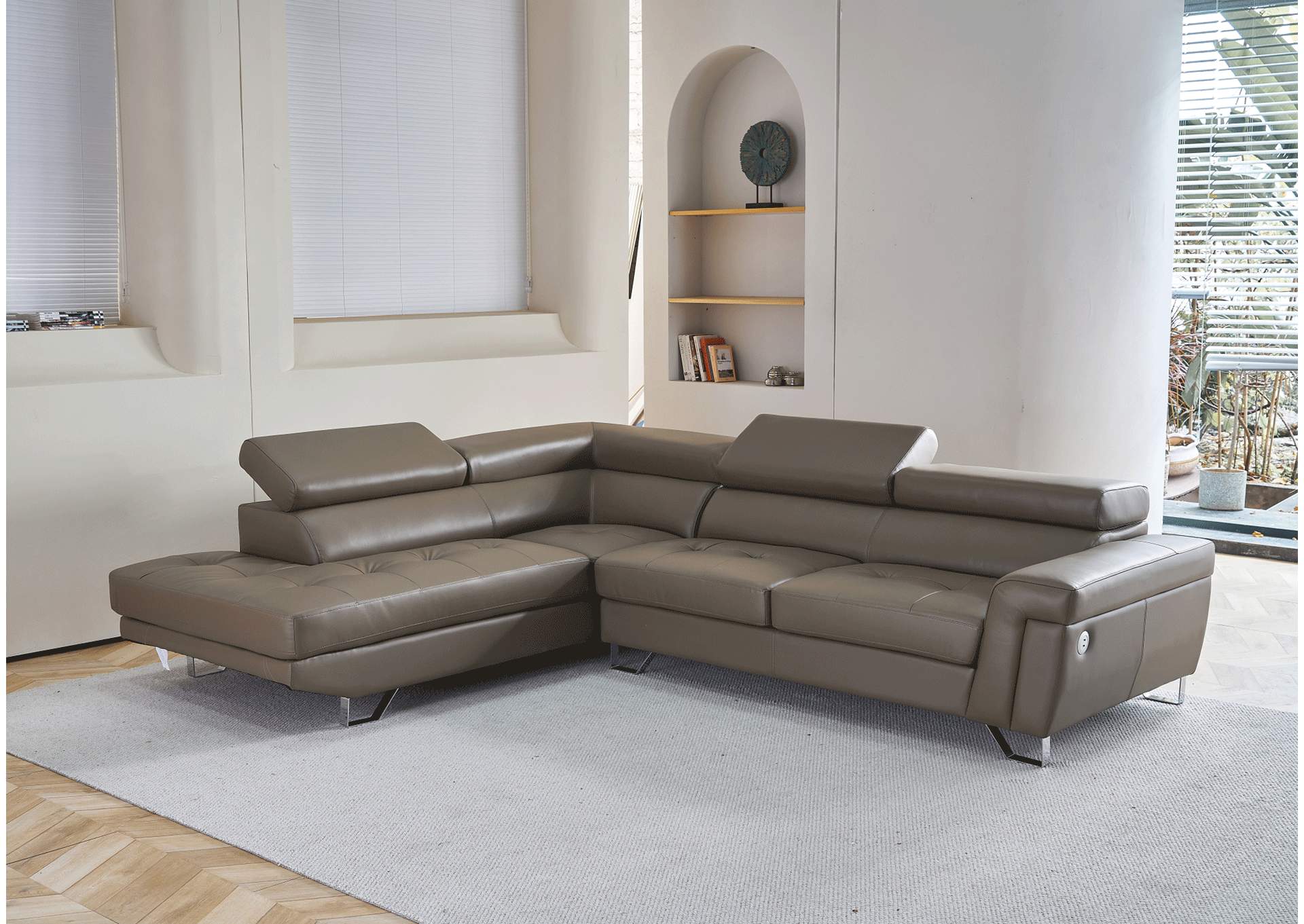 1807 Sectional Left Taupe SET,ESF Wholesale Furniture