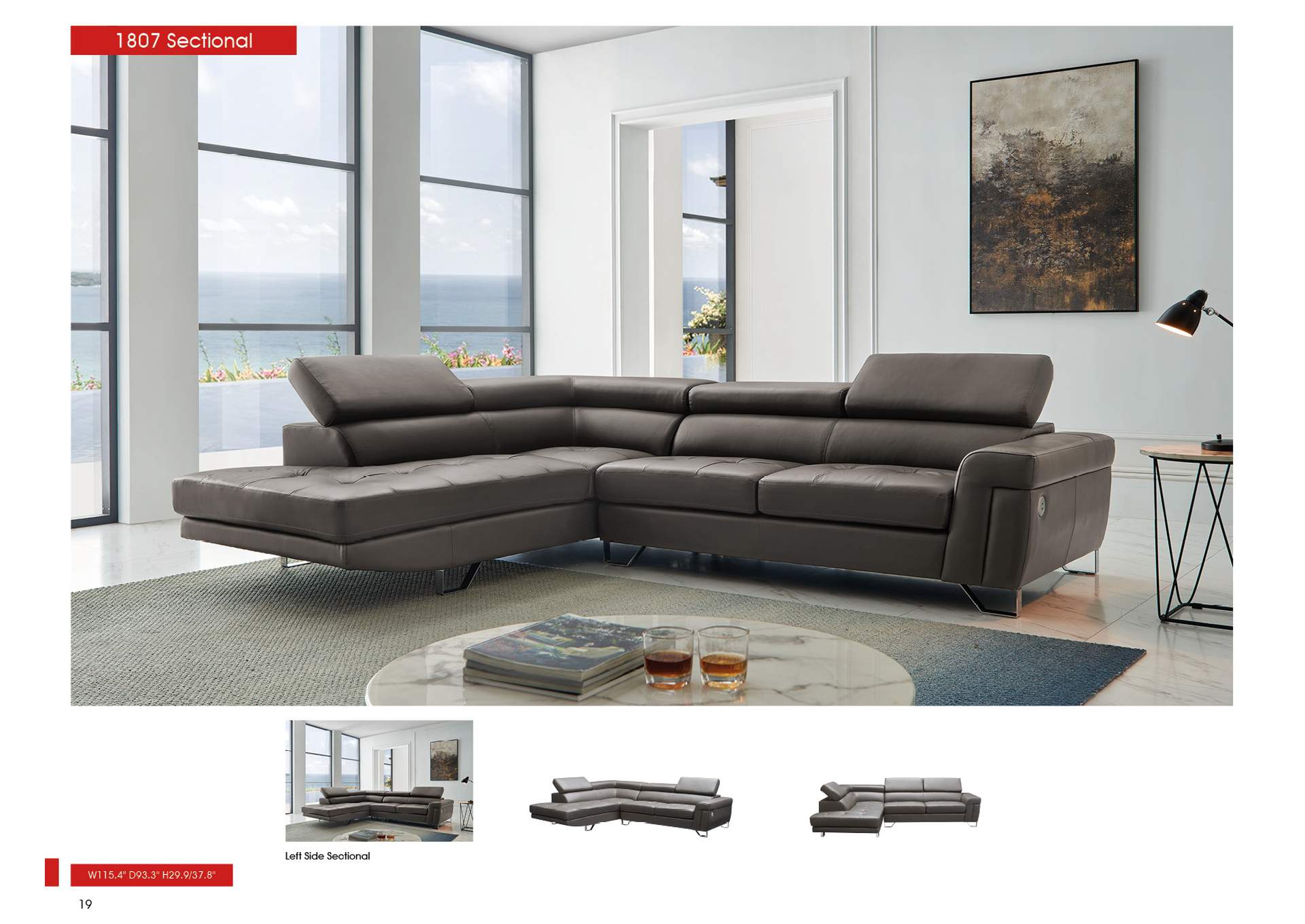 1807 Sectional Left,ESF Wholesale Furniture