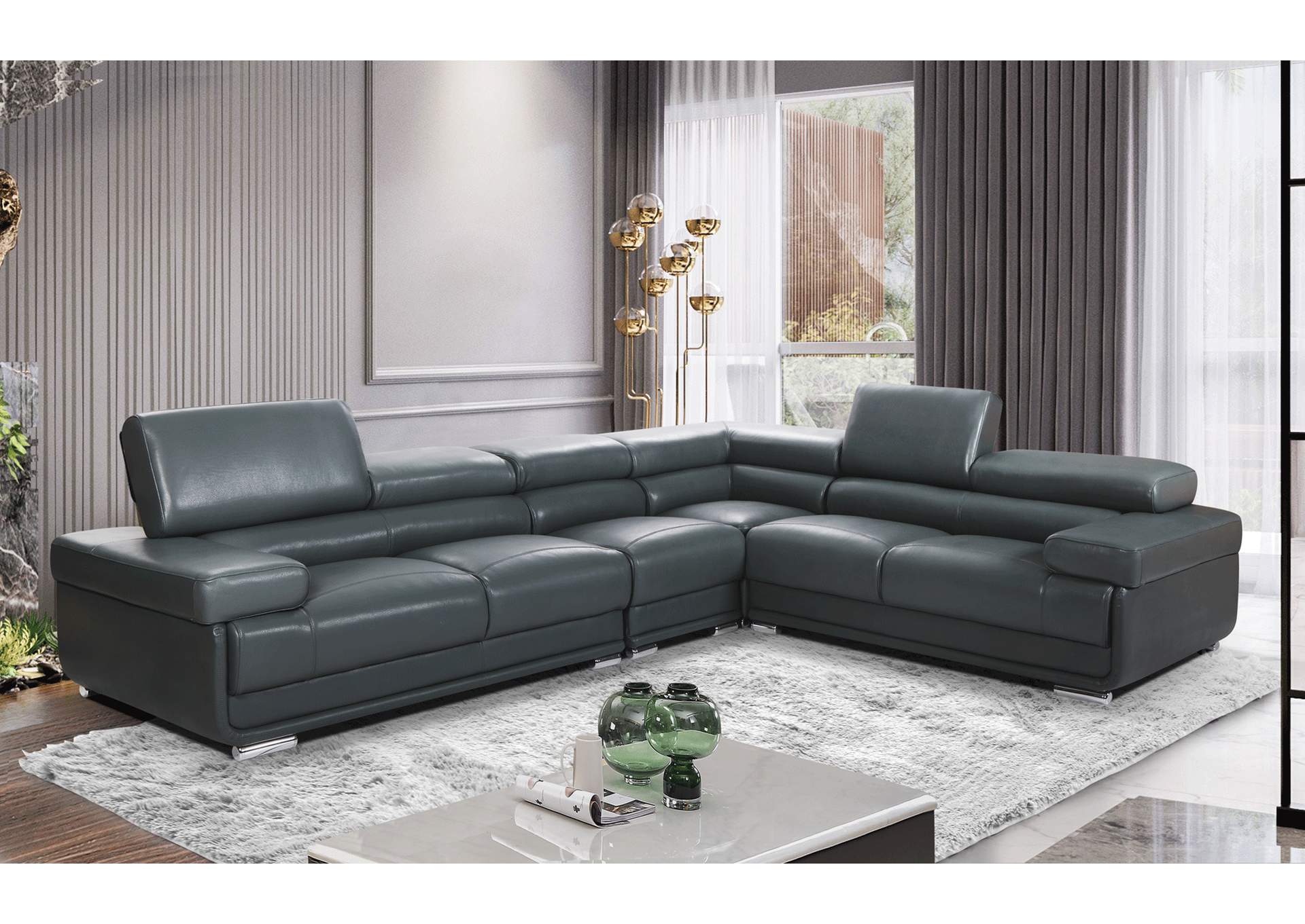 2119 Sectional Dark Grey SET,ESF Wholesale Furniture