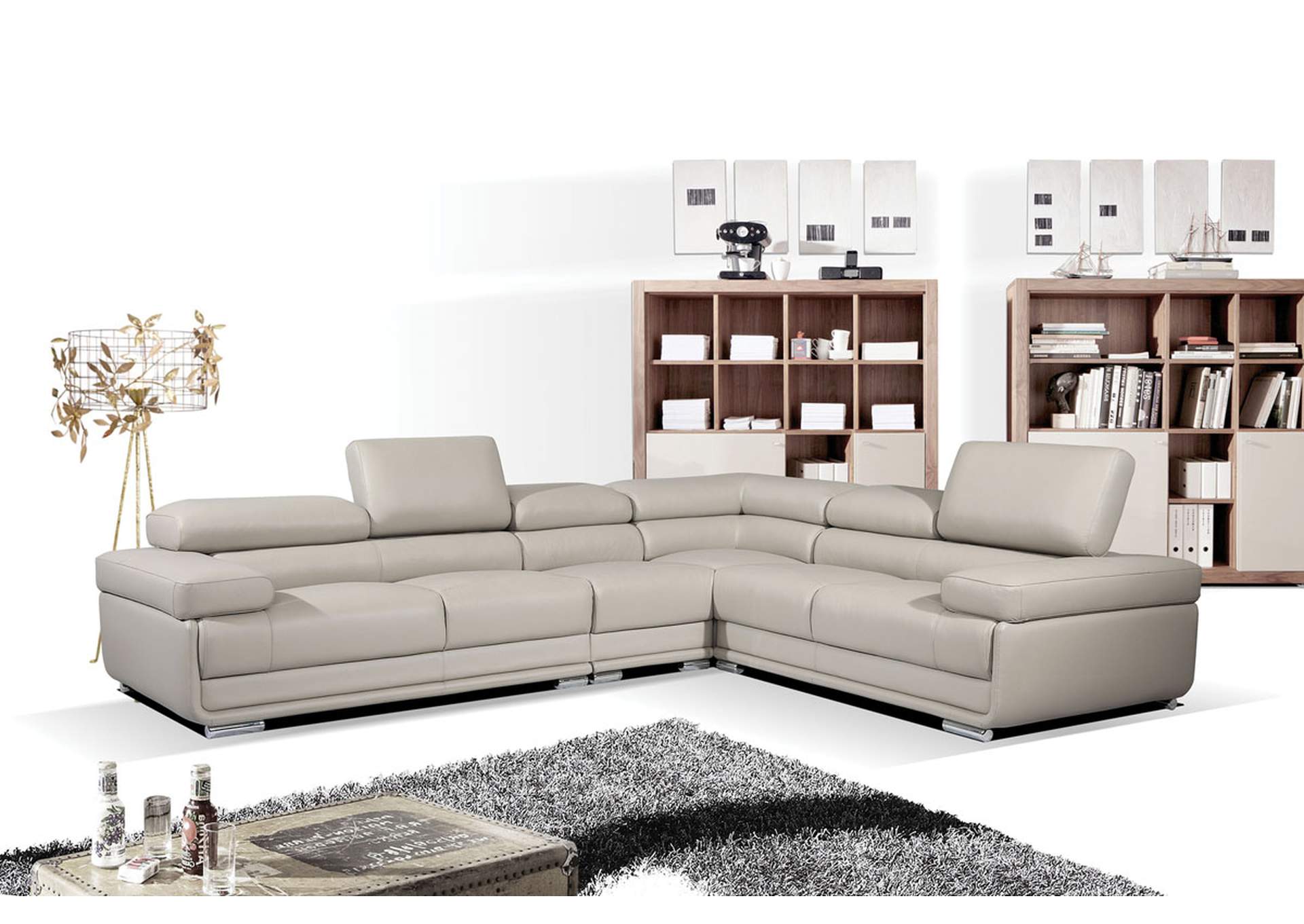 2119 Sectional Light Grey SET,ESF Wholesale Furniture