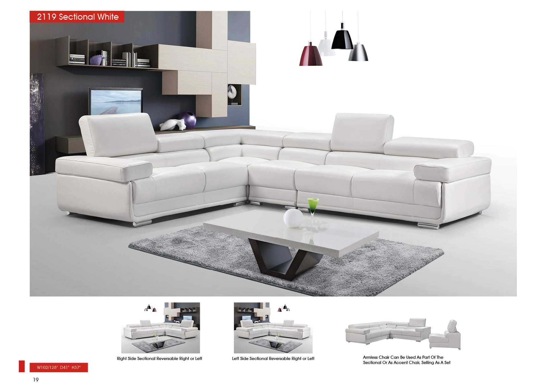 2119 Sectional Left Or Right,ESF Wholesale Furniture