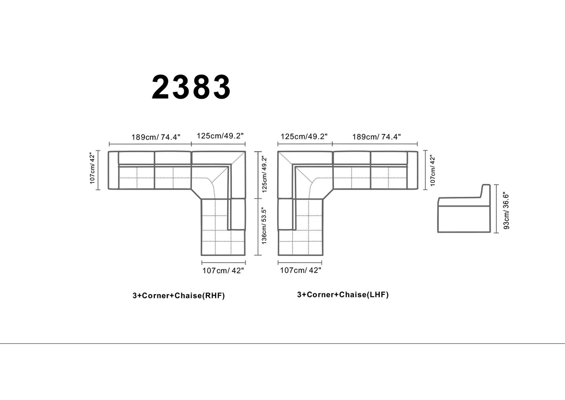 2383 Sectional Right,ESF Wholesale Furniture