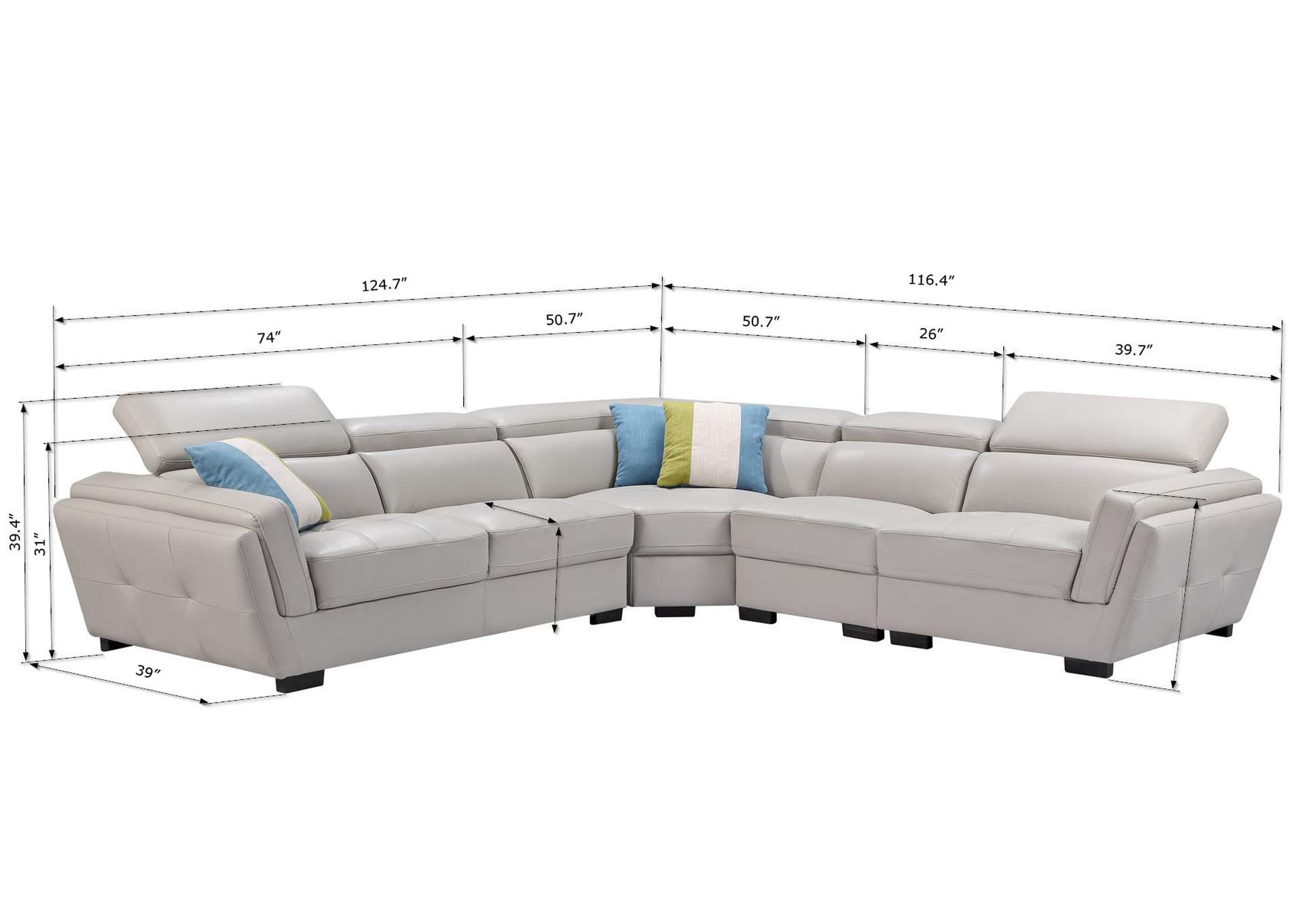 2566 Sectional,ESF Wholesale Furniture