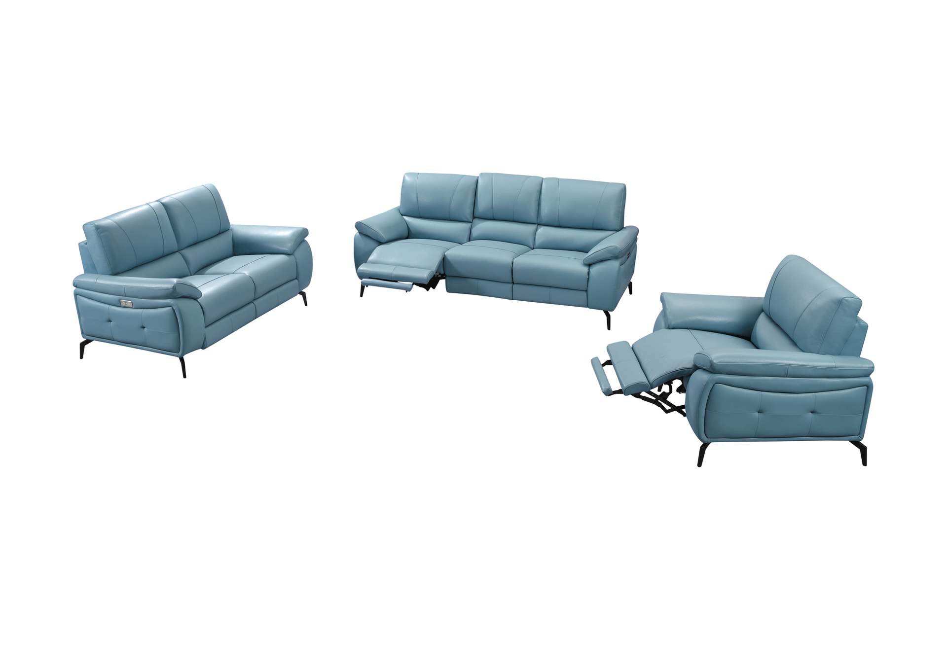 2934 Blue with Electric Recliners SET,ESF Wholesale Furniture