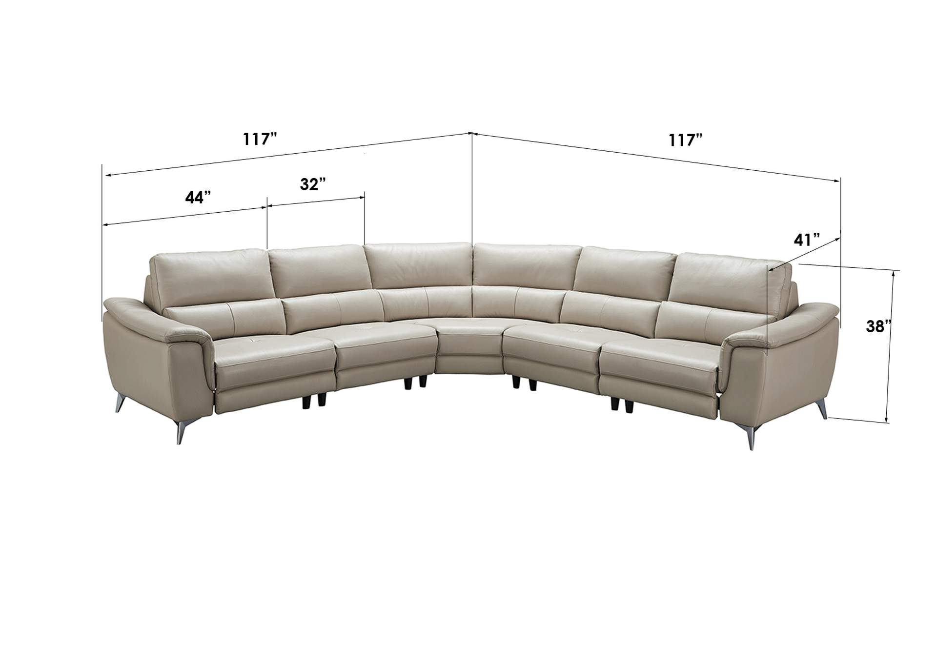 Grey/Silver, Light Beige 951 Sectional,ESF Wholesale Furniture