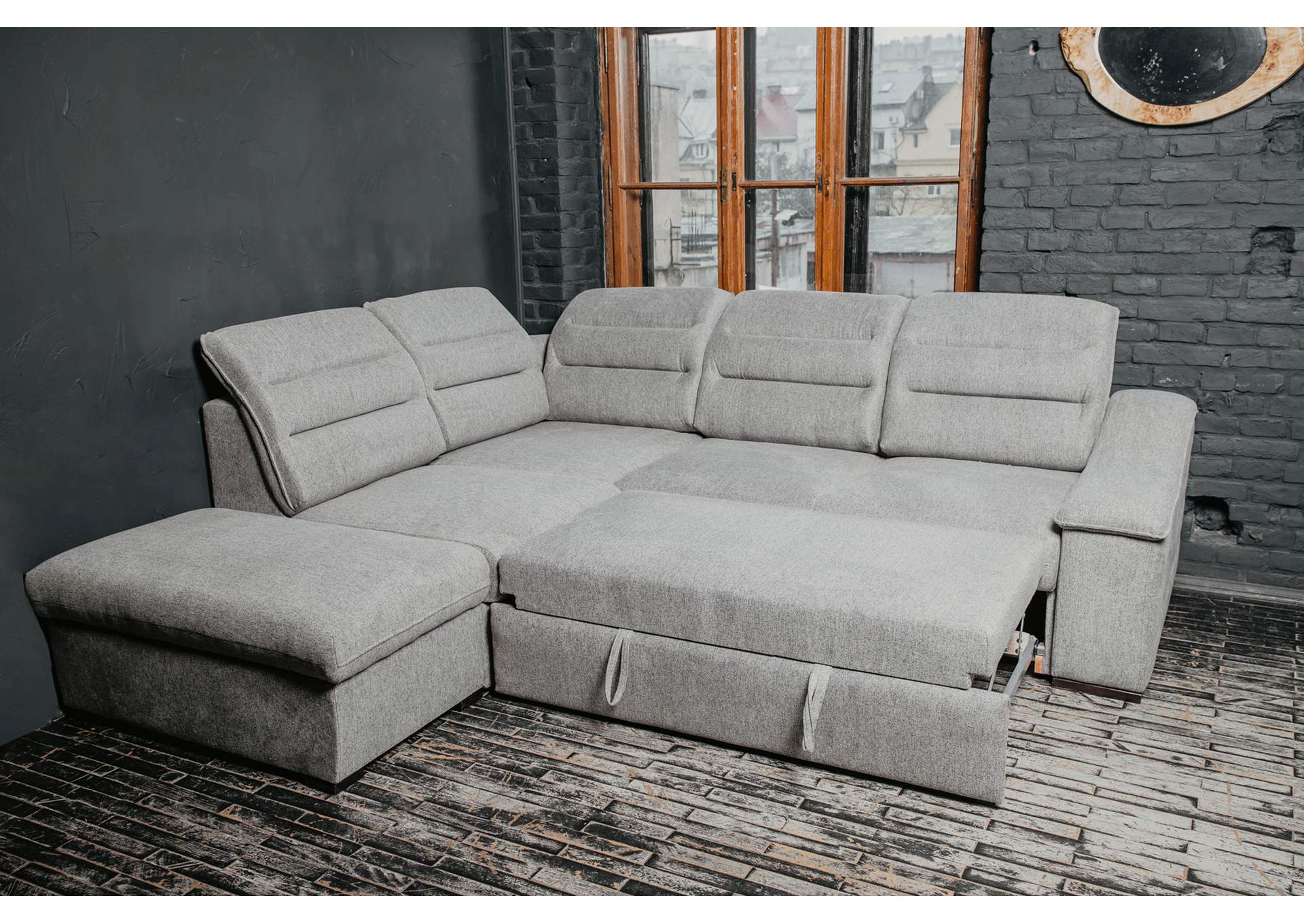 Oliver Sectional Left with Bed and Storage,ESF Wholesale Furniture