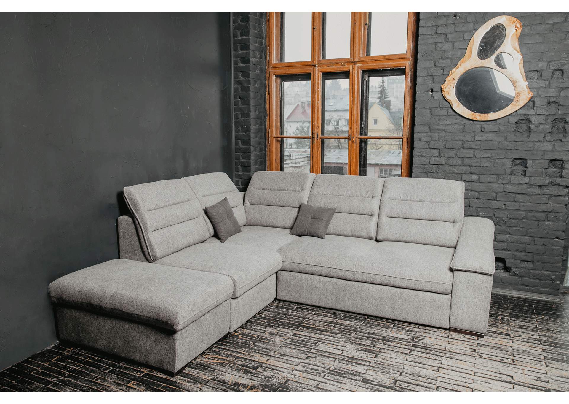 Oliver Sectional Left with Bed and Storage,ESF Wholesale Furniture